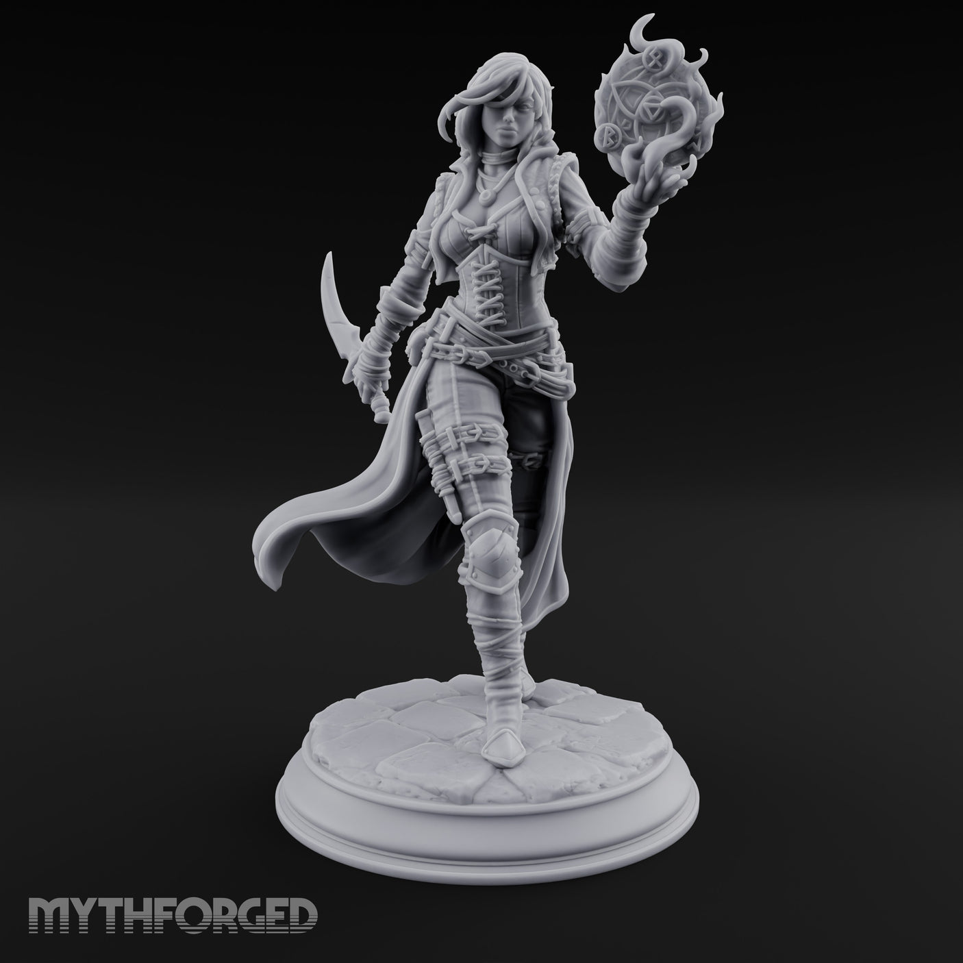 Rune Orb Conjuring Human Warlock Miniature for Dungeons and Dragons, Pathfinder or other TTRPGs