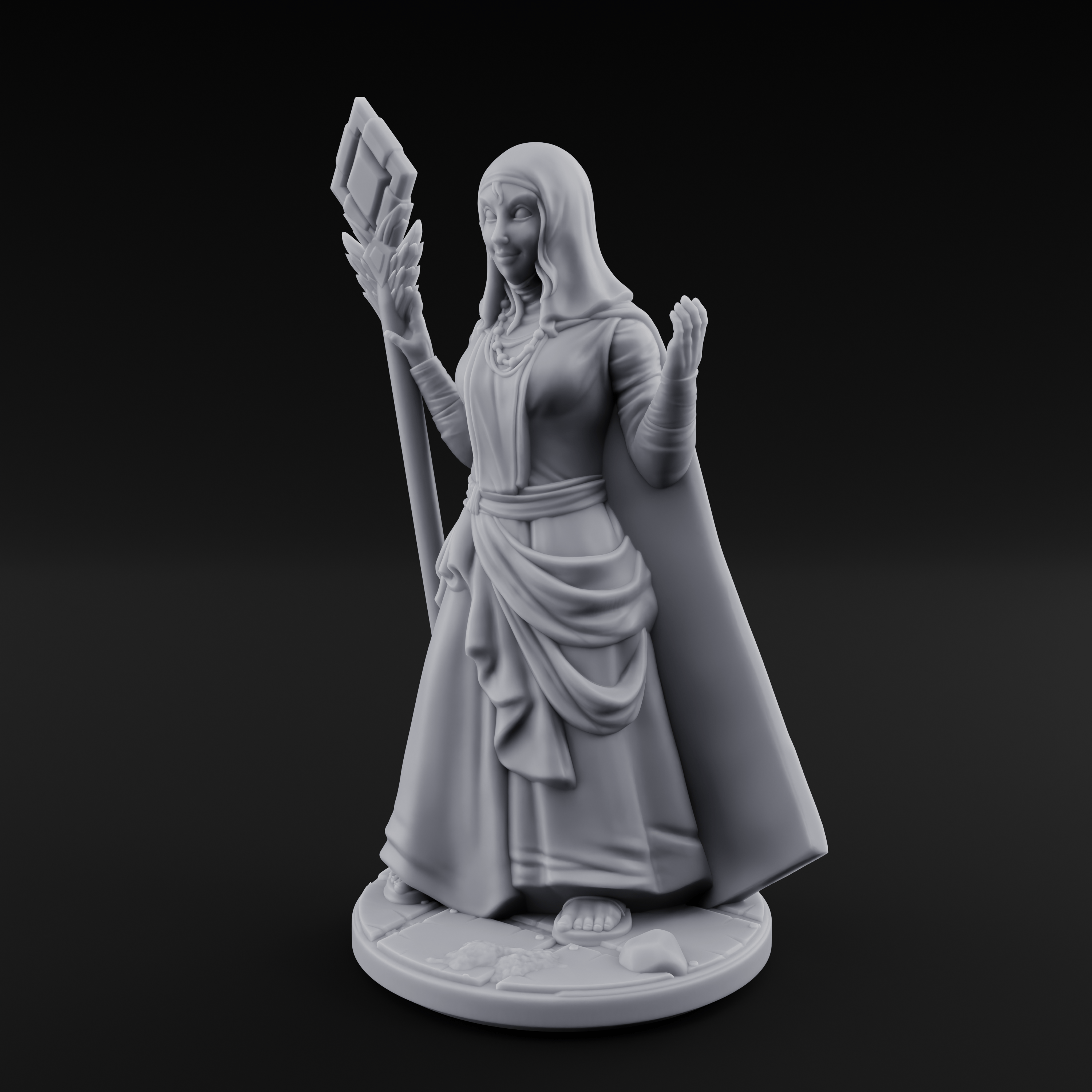 Warmly Welcoming Human Priestess A