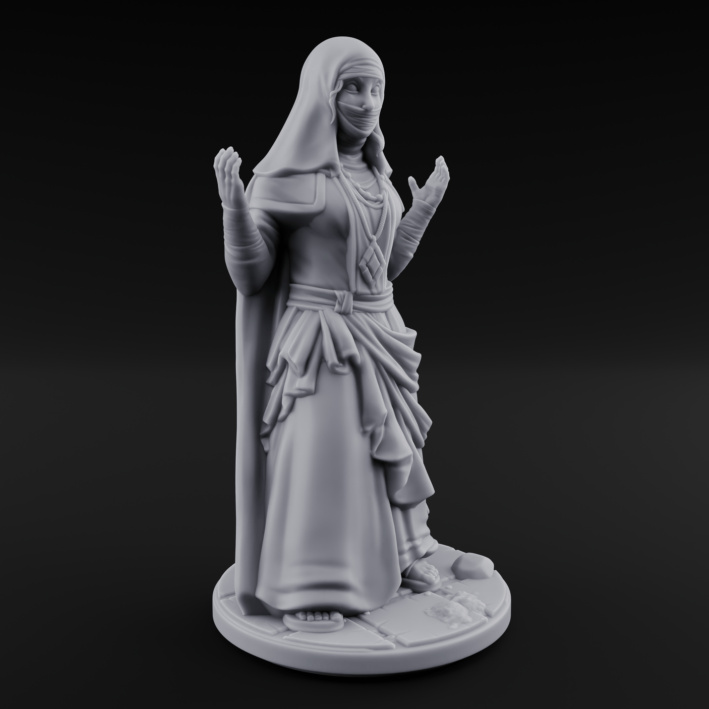 Warmly Welcoming Human Priestess B Miniature for Dungeons and Dragons, Pathfinder or other TTRPGs