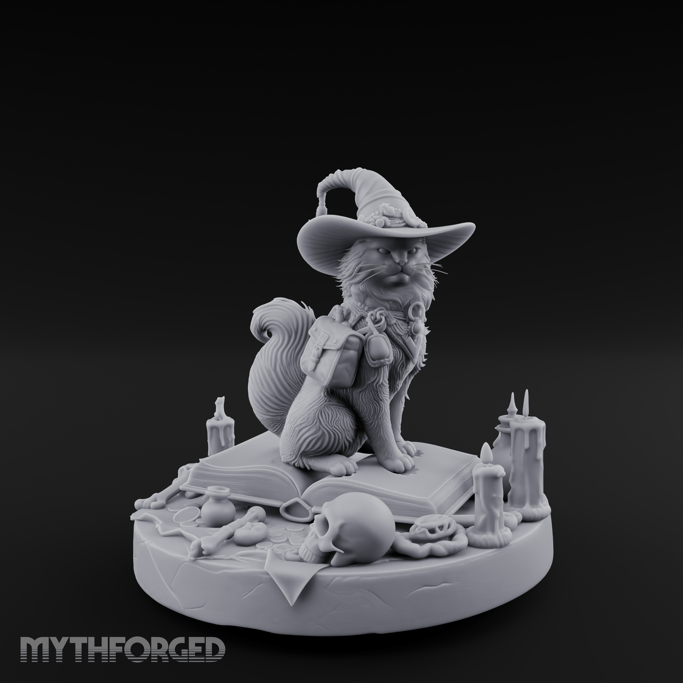 Dapper Wanderer Cat Sorcerer Miniature for Dungeons and Dragons, Pathfinder or other TTRPGs