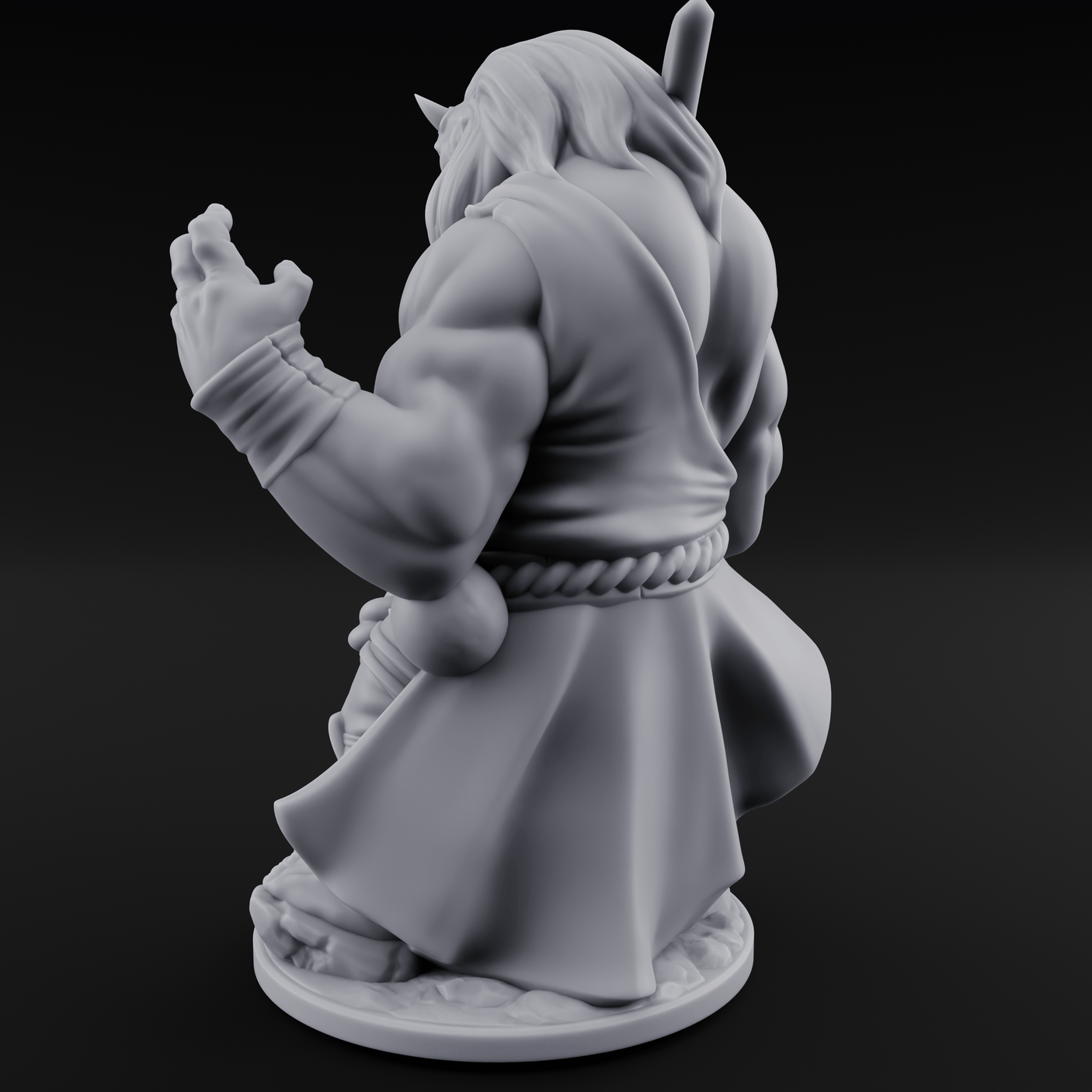 Grabby Handed Oni Samurai Miniature for Dungeons and Dragons, Pathfinder or other TTRPGs