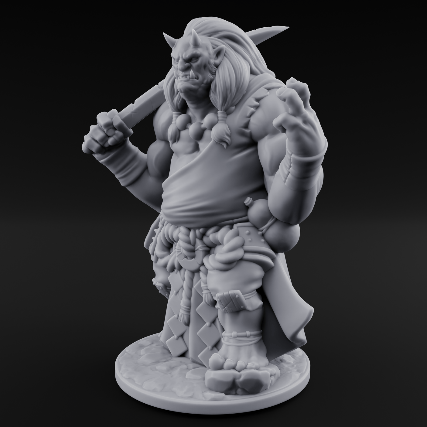 Grabby Handed Oni Samurai Miniature for Dungeons and Dragons, Pathfinder or other TTRPGs