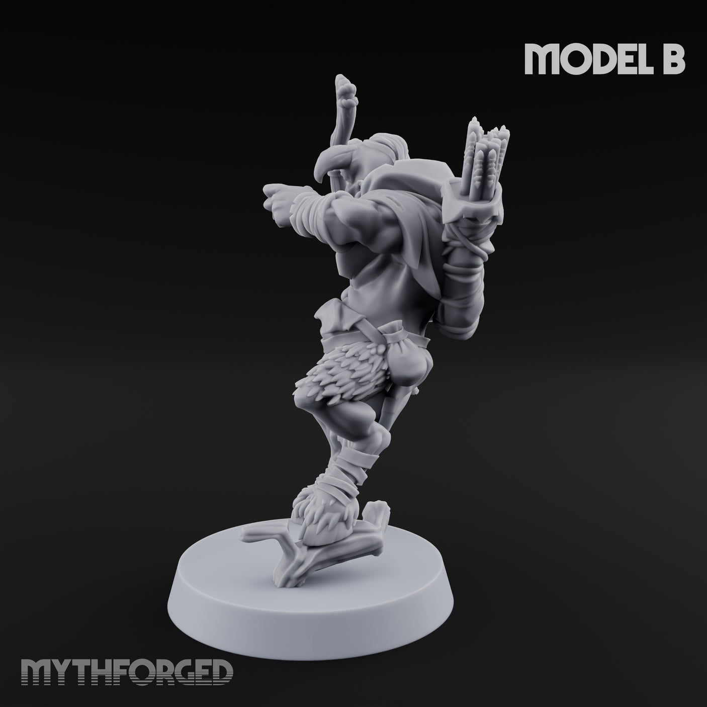 Nocking And Loosing Satyr Archer B Miniature for Dungeons and Dragons, Pathfinder or other TTRPGs
