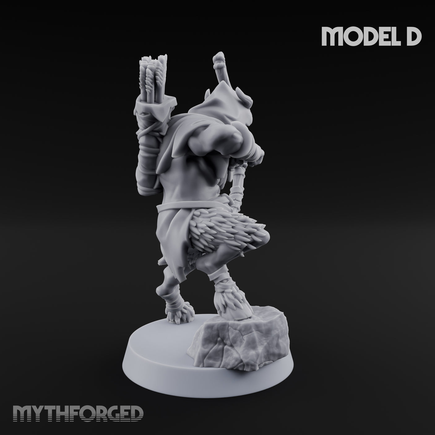 Nocking And Loosing Satyr Archer D Miniature for Dungeons and Dragons, Pathfinder or other TTRPGs