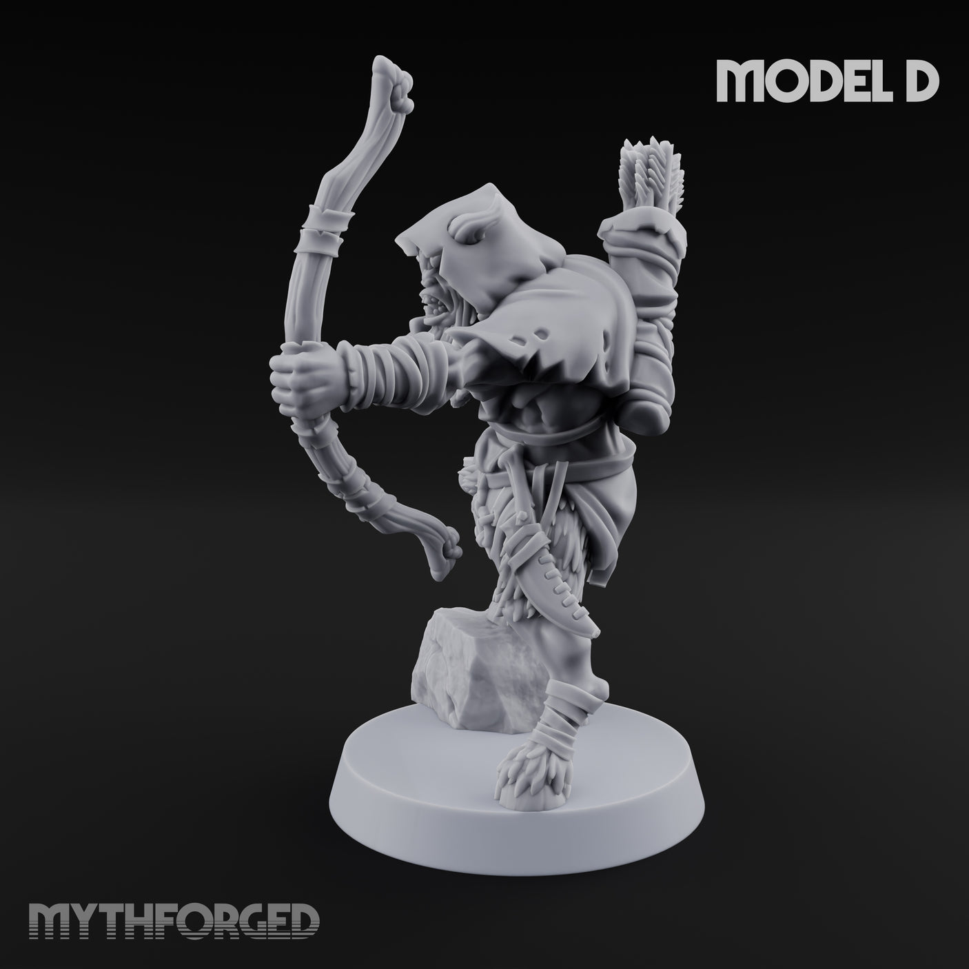 Nocking And Loosing Satyr Archer D Miniature for Dungeons and Dragons, Pathfinder or other TTRPGs