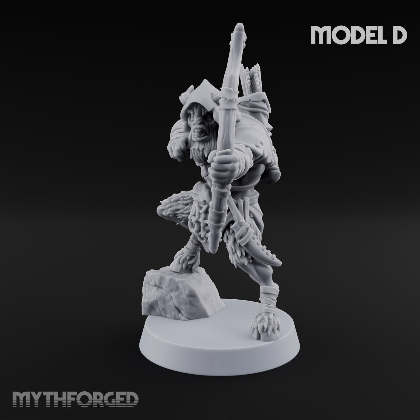 Nocking And Loosing Satyr Archer D Miniature for Dungeons and Dragons, Pathfinder or other TTRPGs