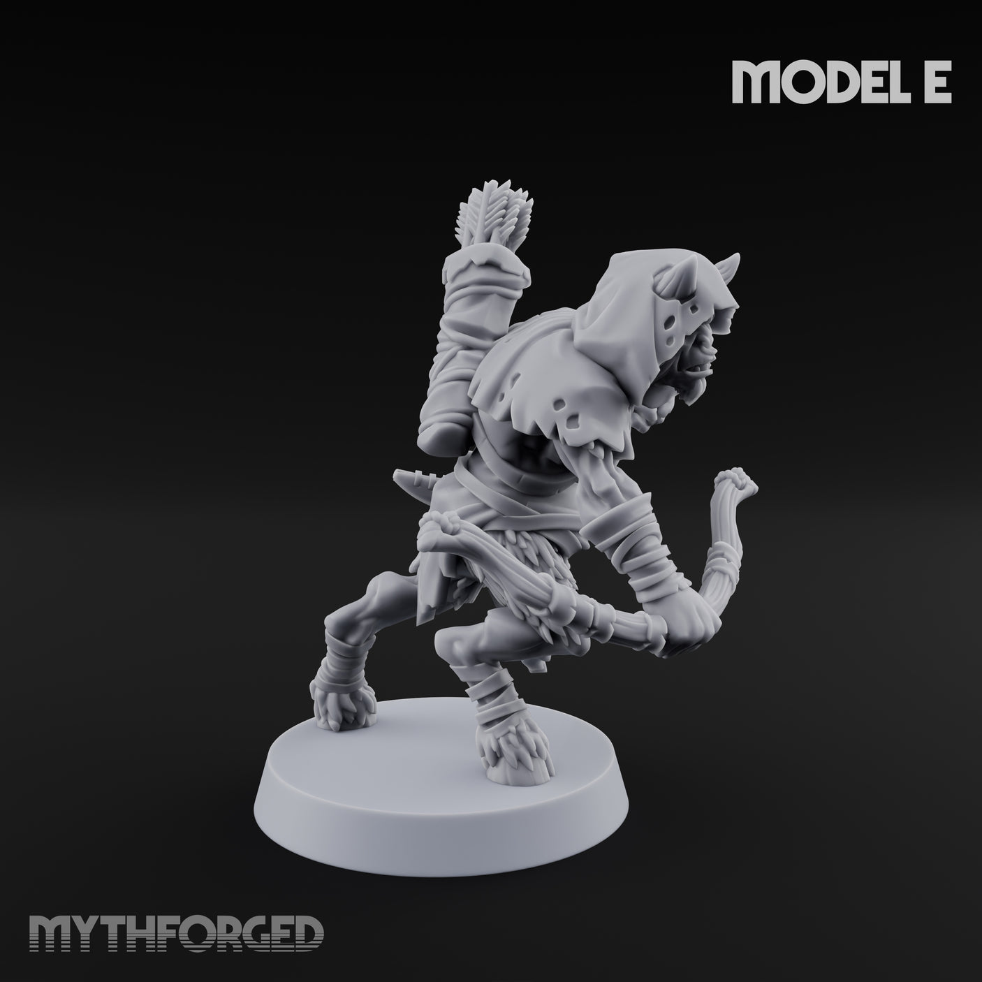 Nocking And Loosing Satyr Archer E Miniature for Dungeons and Dragons, Pathfinder or other TTRPGs