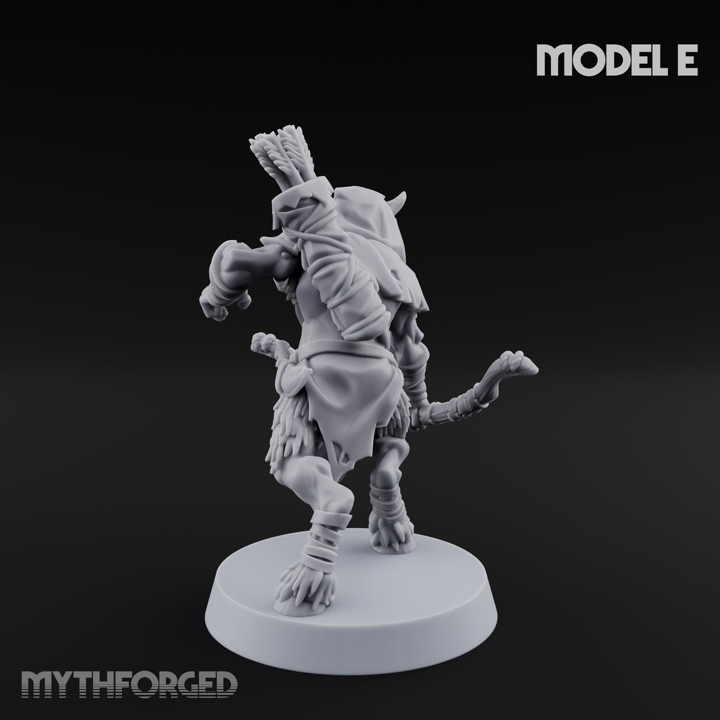Nocking And Loosing Satyr Archer E Miniature for Dungeons and Dragons, Pathfinder or other TTRPGs