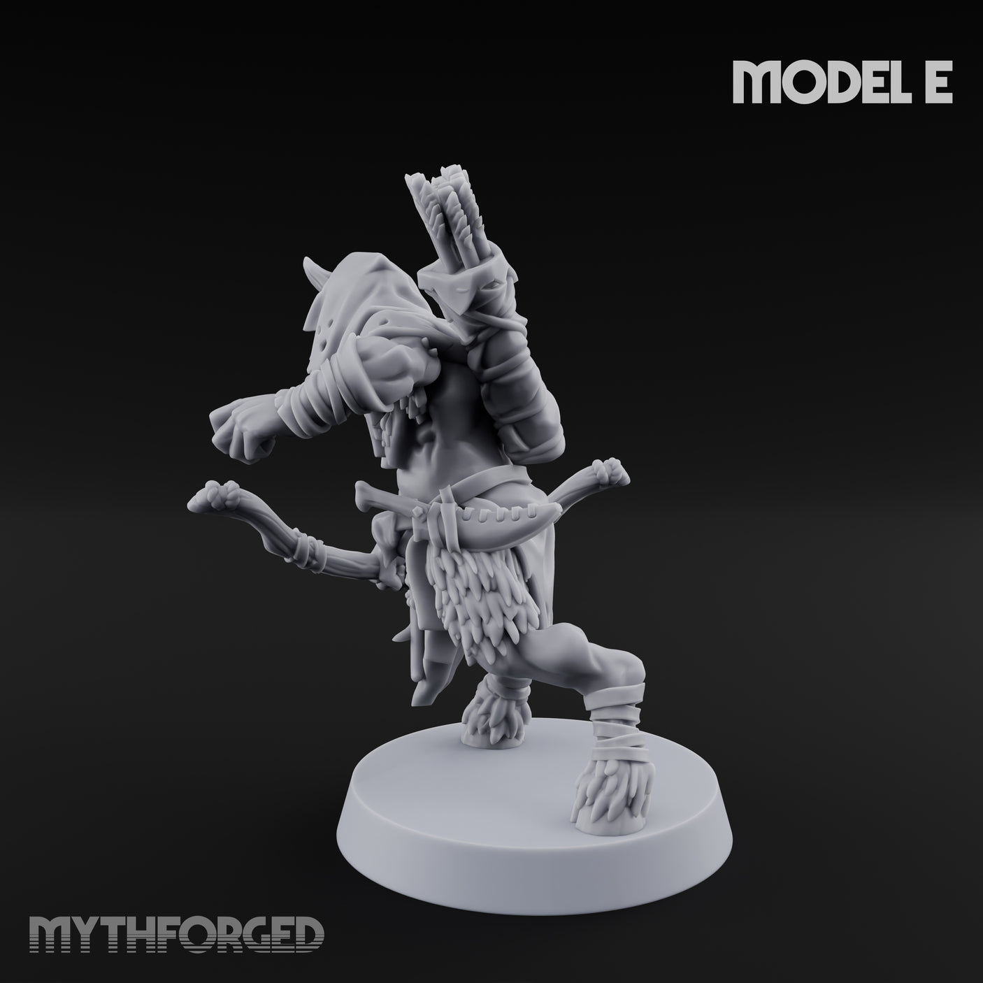 Nocking And Loosing Satyr Archer E Miniature for Dungeons and Dragons, Pathfinder or other TTRPGs