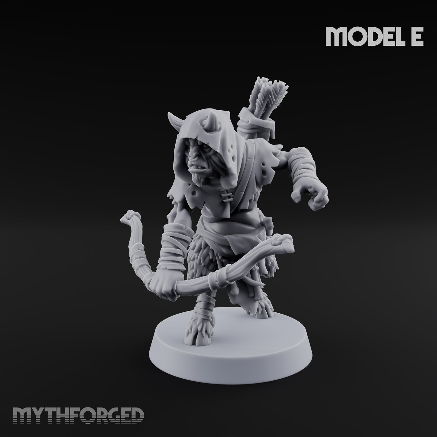 Nocking And Loosing Satyr Archer E Miniature for Dungeons and Dragons, Pathfinder or other TTRPGs