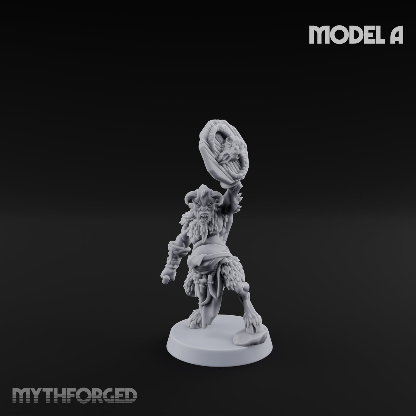 Horn Blowing Rally Satyr Warband Miniature for Dungeons and Dragons, Pathfinder or other TTRPGs