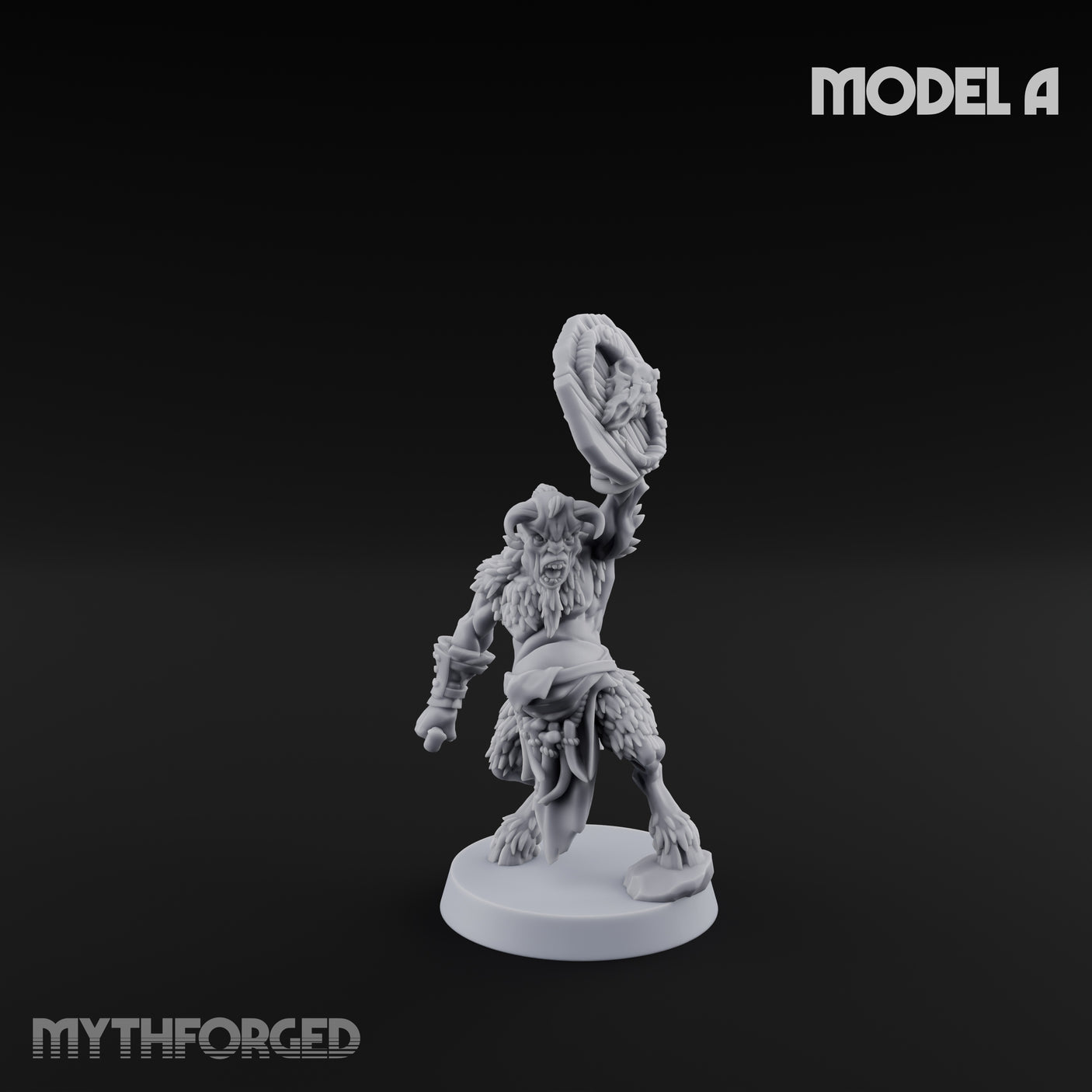 Horn Blowing Rally Satyr Warband A Miniature for Dungeons and Dragons, Pathfinder or other TTRPGs