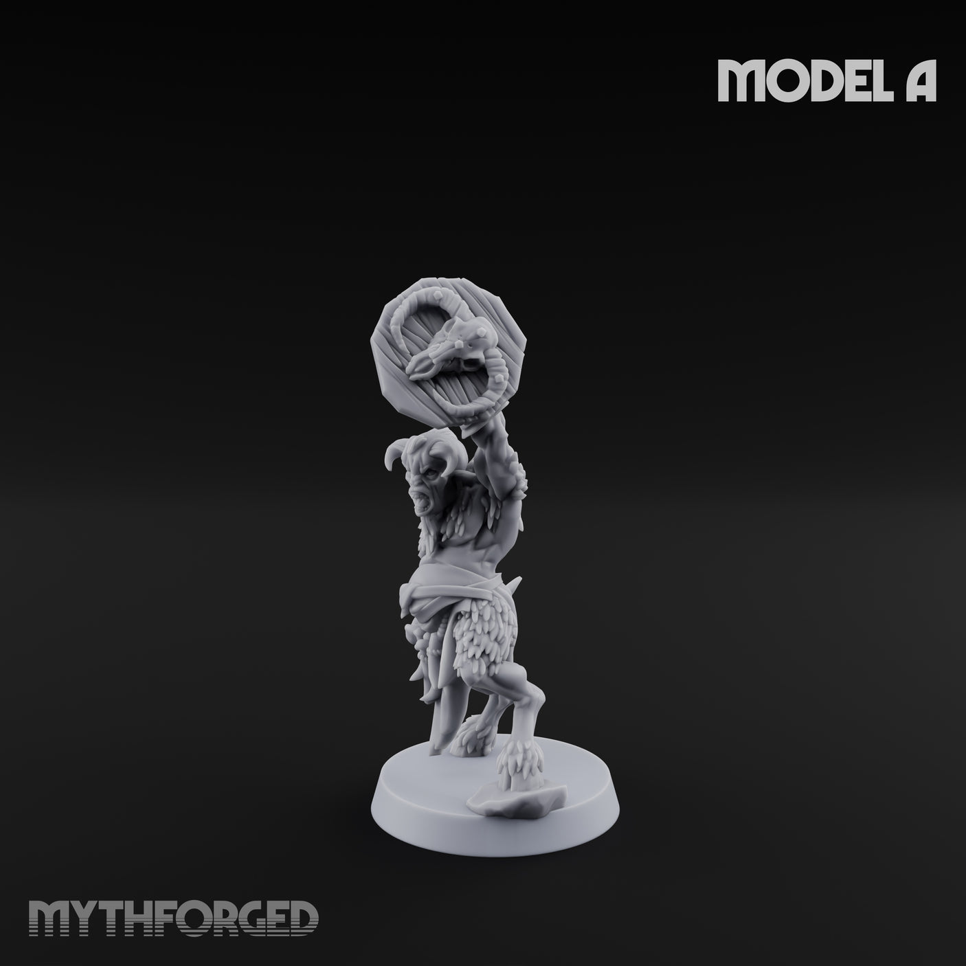 Horn Blowing Rally Satyr Warband A Miniature for Dungeons and Dragons, Pathfinder or other TTRPGs