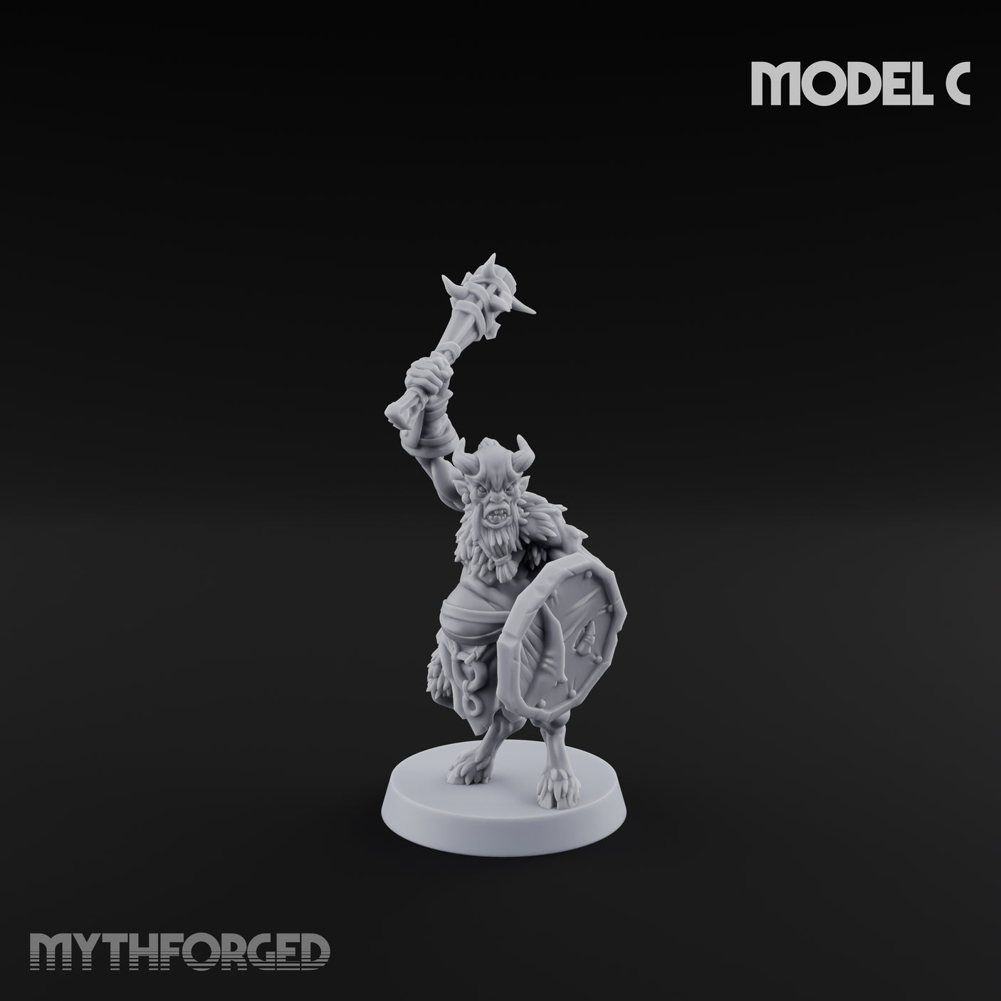 Horn Blowing Rally Satyr Warband Miniature for Dungeons and Dragons, Pathfinder or other TTRPGs
