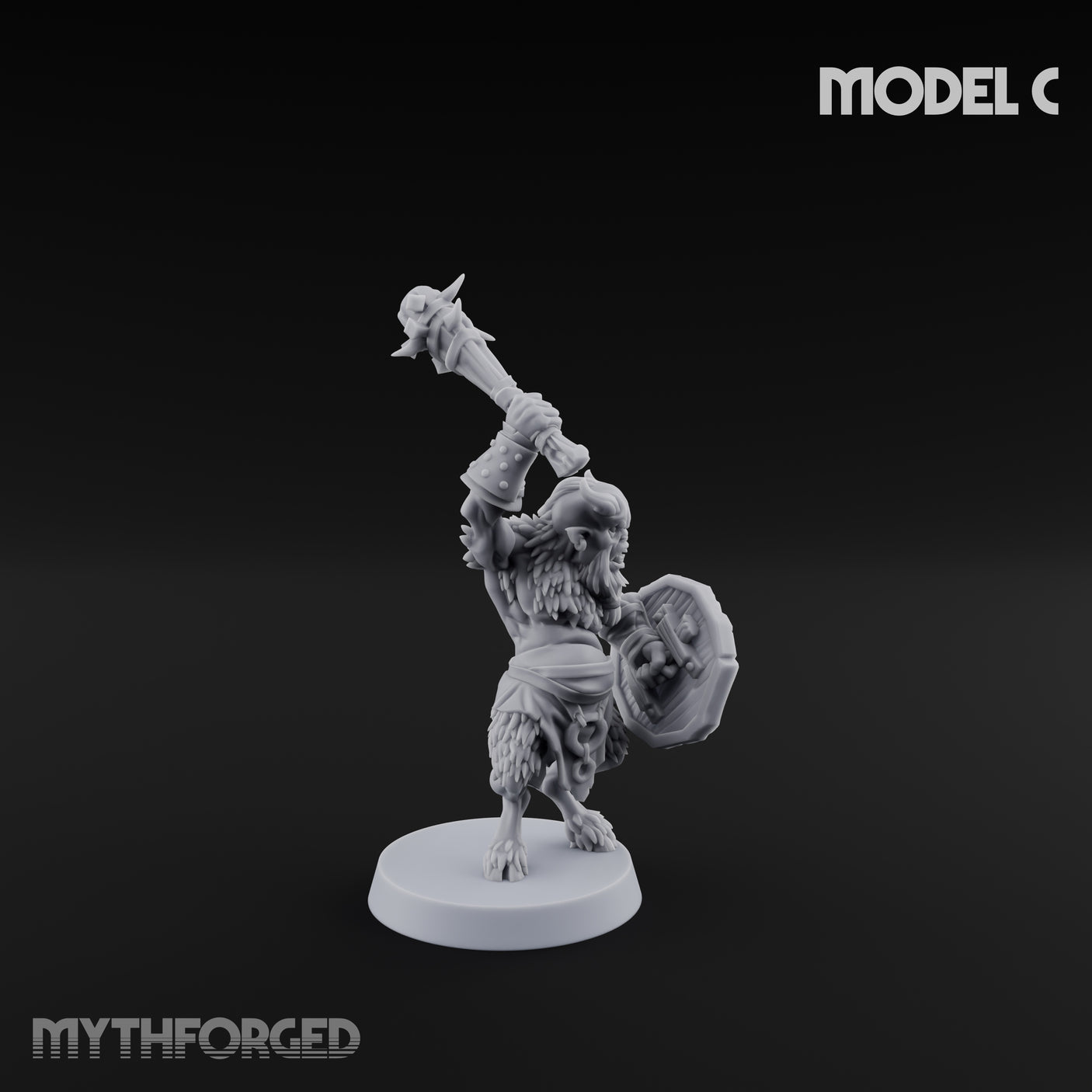 Horn Blowing Rally Satyr Warband C Miniature for Dungeons and Dragons, Pathfinder or other TTRPGs