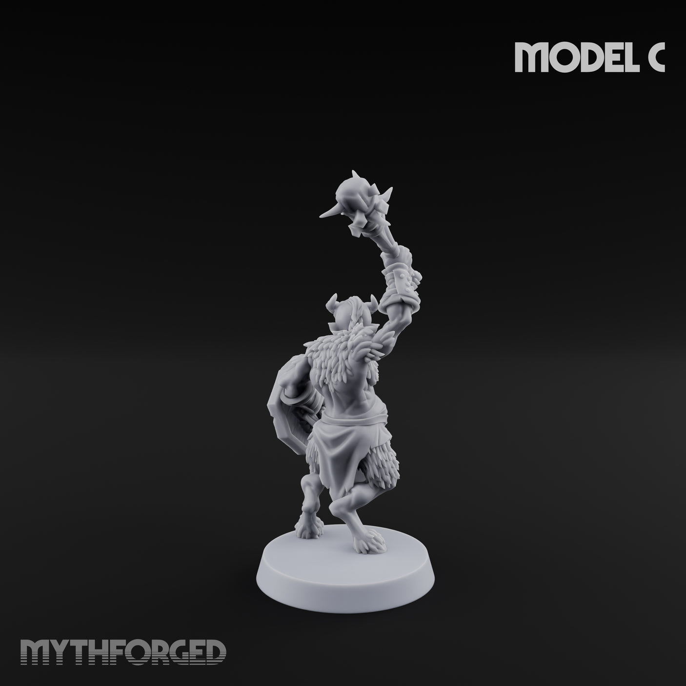 Horn Blowing Rally Satyr Warband C Miniature for Dungeons and Dragons, Pathfinder or other TTRPGs