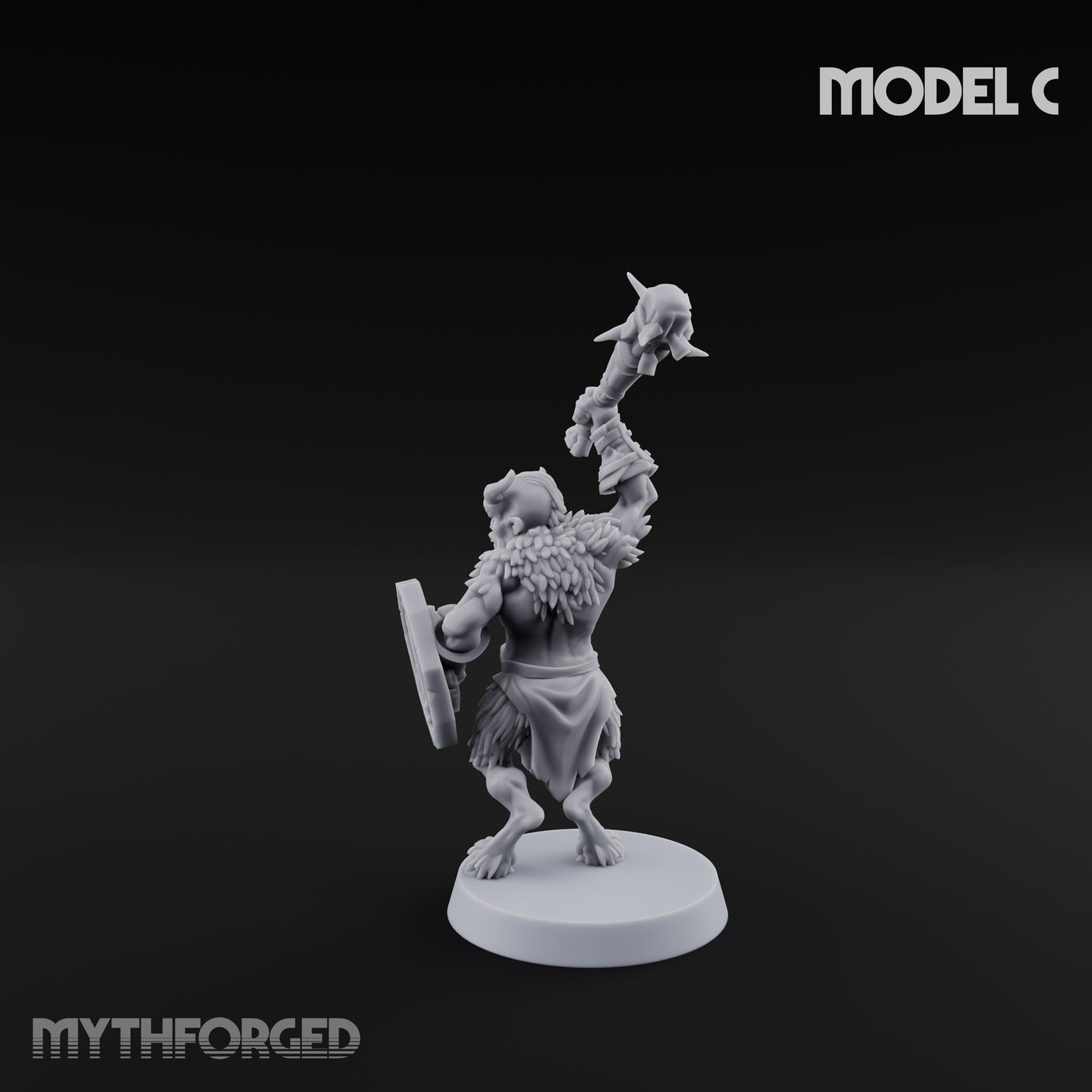 Horn Blowing Rally Satyr Warband C Miniature for Dungeons and Dragons, Pathfinder or other TTRPGs