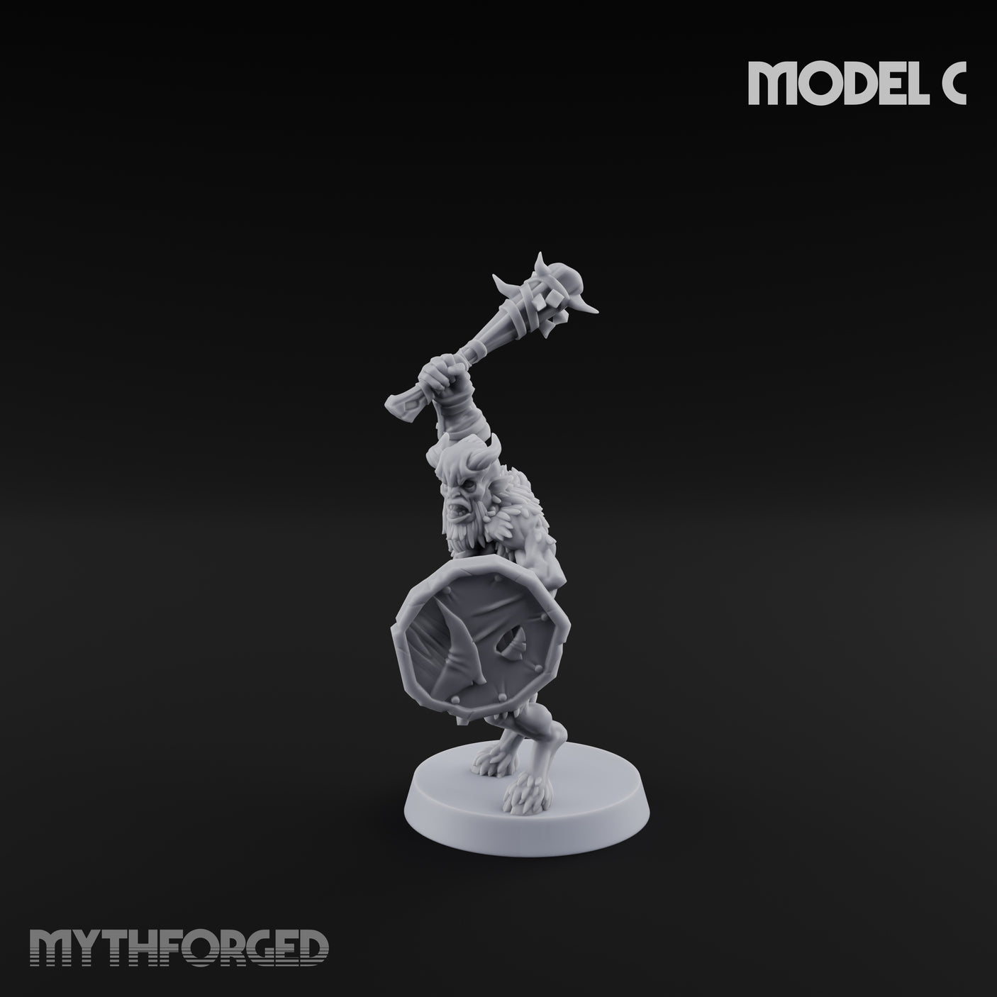 Horn Blowing Rally Satyr Warband C Miniature for Dungeons and Dragons, Pathfinder or other TTRPGs