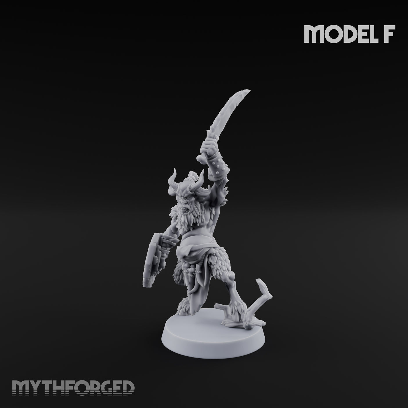 Horn Blowing Rally Satyr Warband Miniature for Dungeons and Dragons, Pathfinder or other TTRPGs