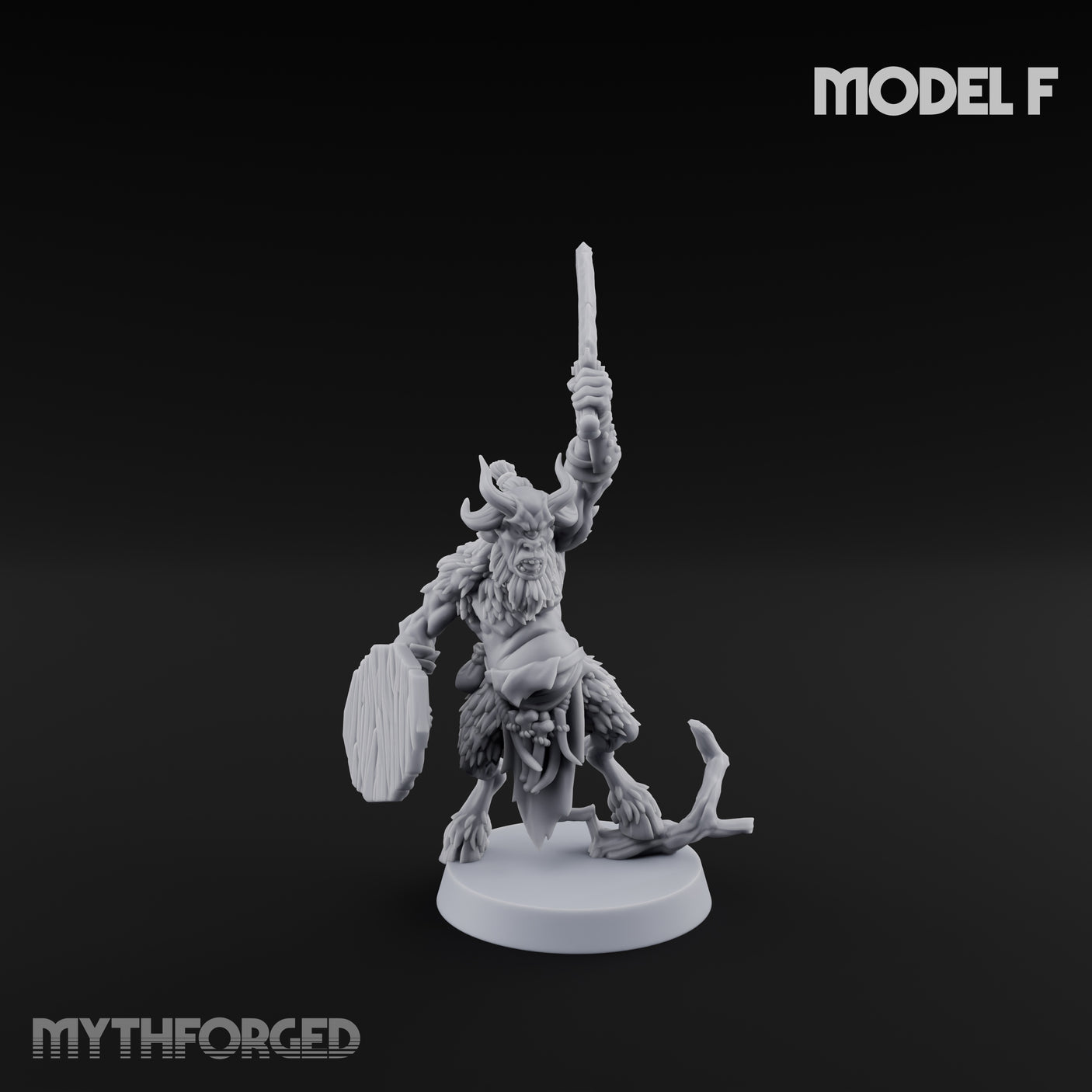 Horn Blowing Rally Satyr Warband Miniature for Dungeons and Dragons, Pathfinder or other TTRPGs