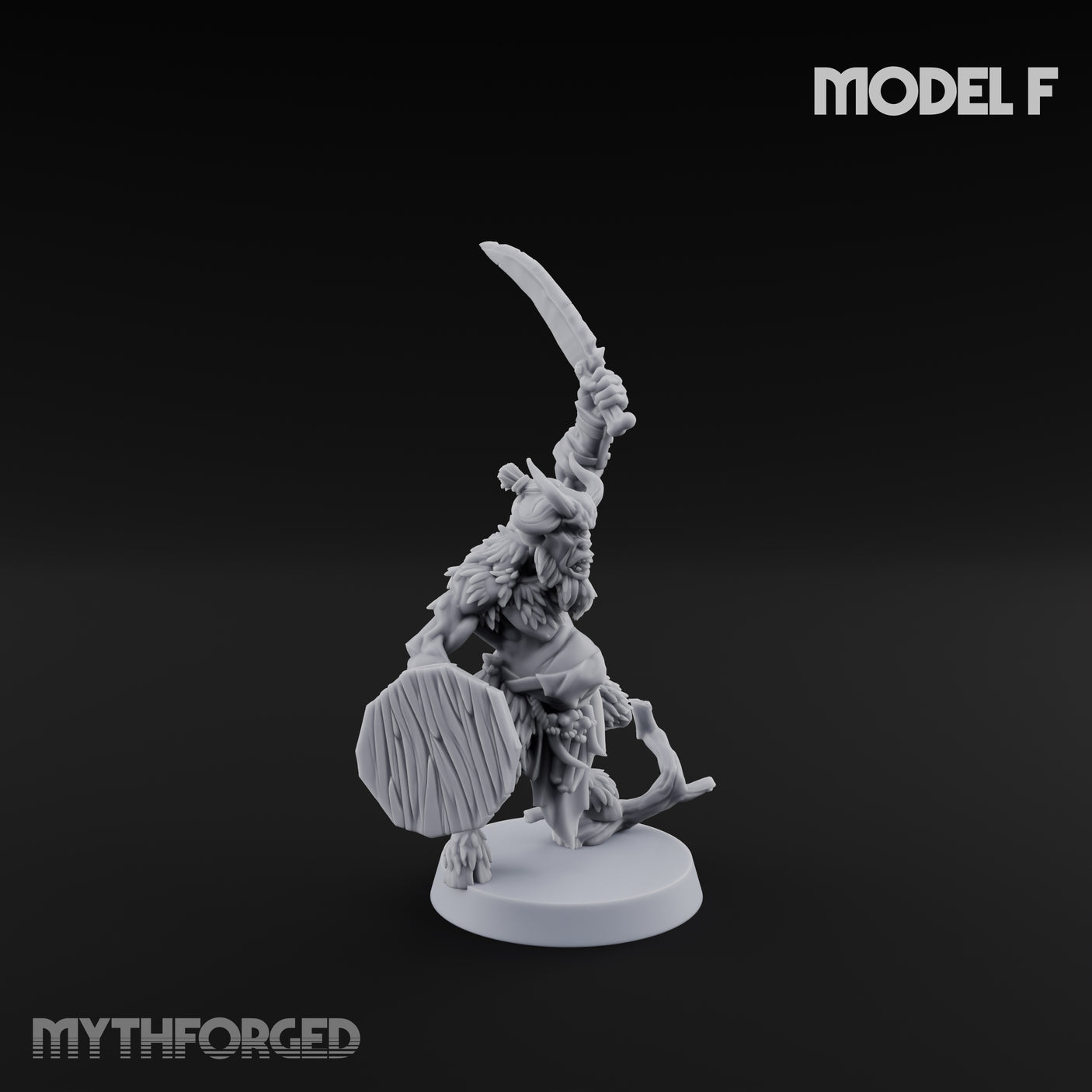 Horn Blowing Rally Satyr Warband Miniature for Dungeons and Dragons, Pathfinder or other TTRPGs