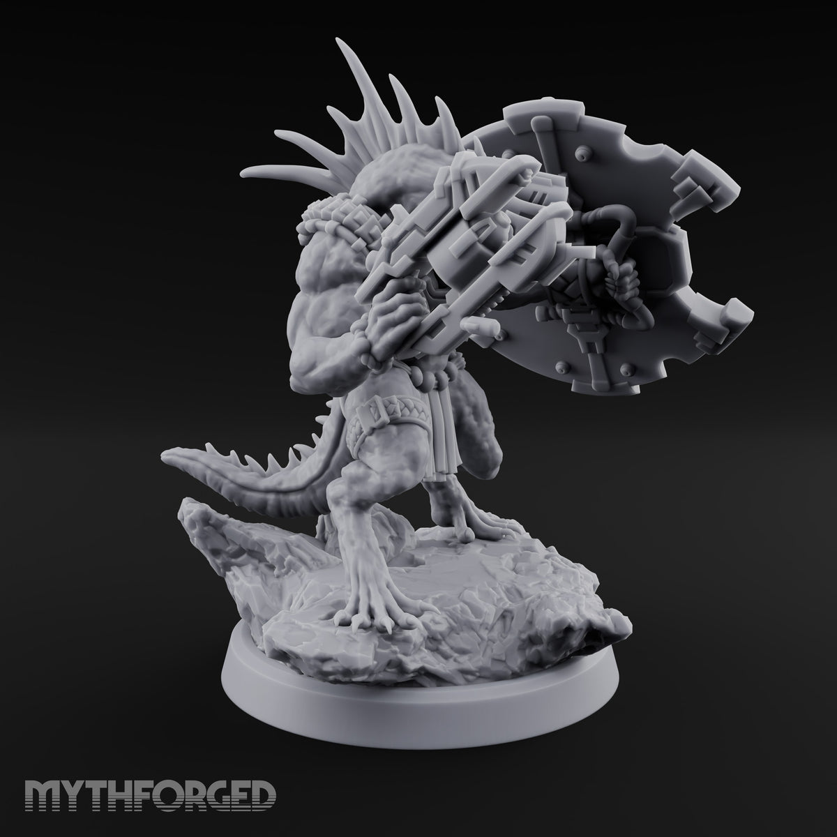 Spines Up on Broken Ground Lizardfolk Shield Gunners — A