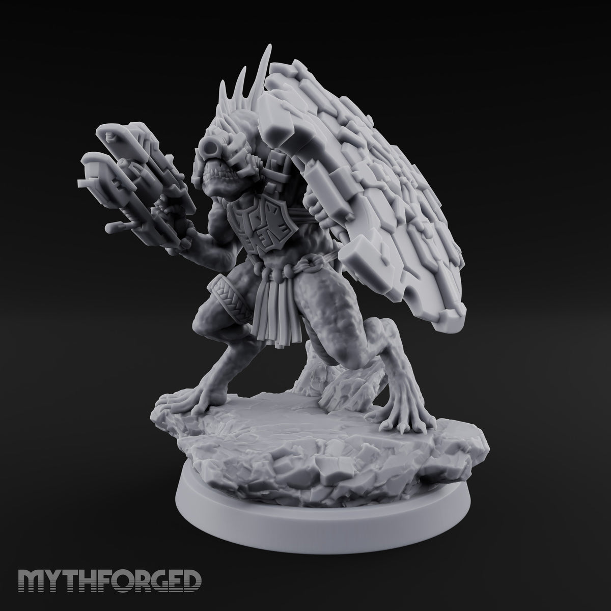 Spines Up on Broken Ground Lizardfolk Shield Gunner A