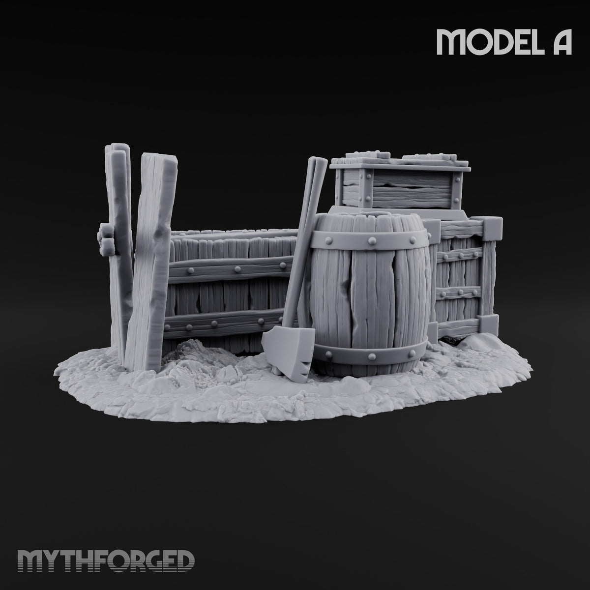 Barrel Roll Call Wooden Supply Scatter Terrain — A · No