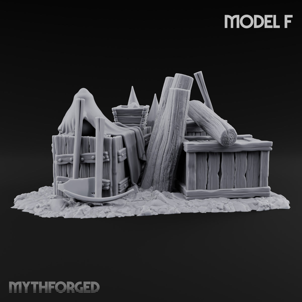 Barrel Roll Call Wooden Supply Scatter Terrain — F · No