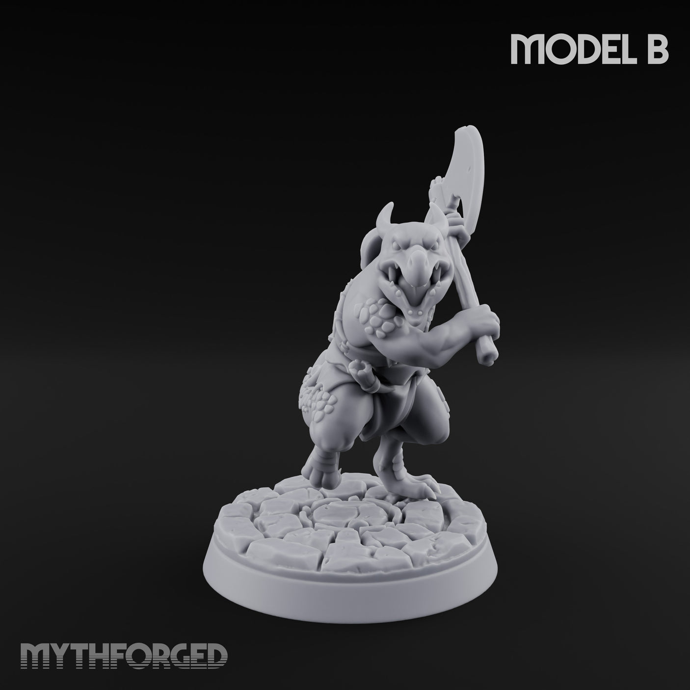 Scrapping And Clawing Kobold Warrior B Miniature for Dungeons and Dragons, Pathfinder or other TTRPGs