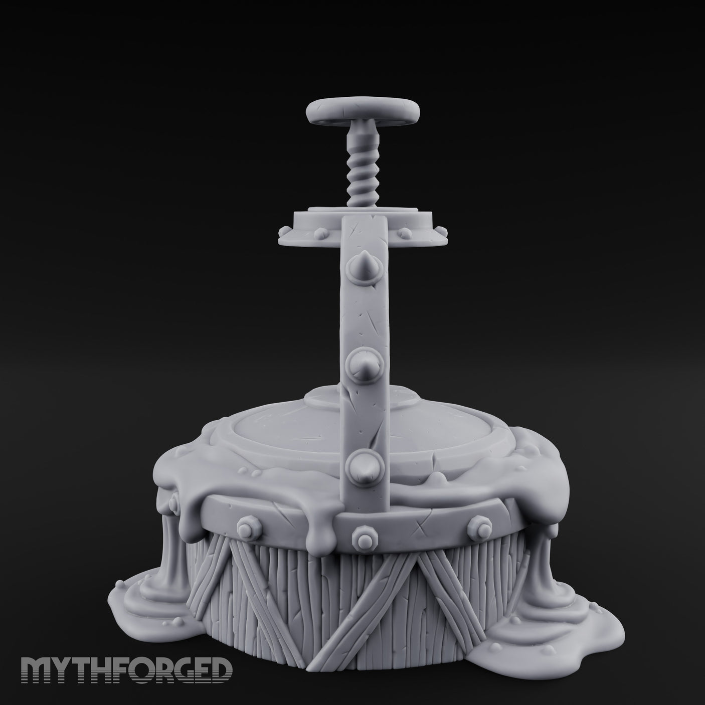 Screw-Press Slime-Dripping Body Smasher Press Miniature for Dungeons and Dragons, Pathfinder or other TTRPGs