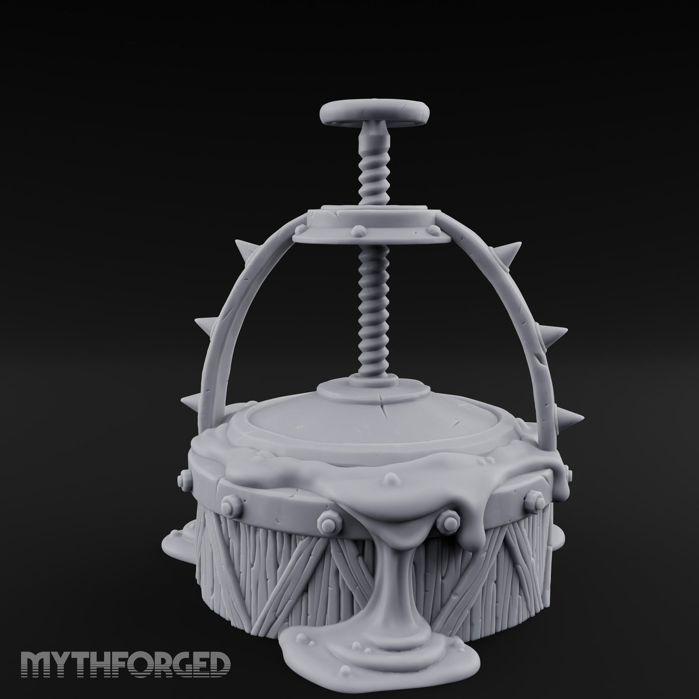 Screw-Press Slime-Dripping Body Smasher Press Miniature for Dungeons and Dragons, Pathfinder or other TTRPGs