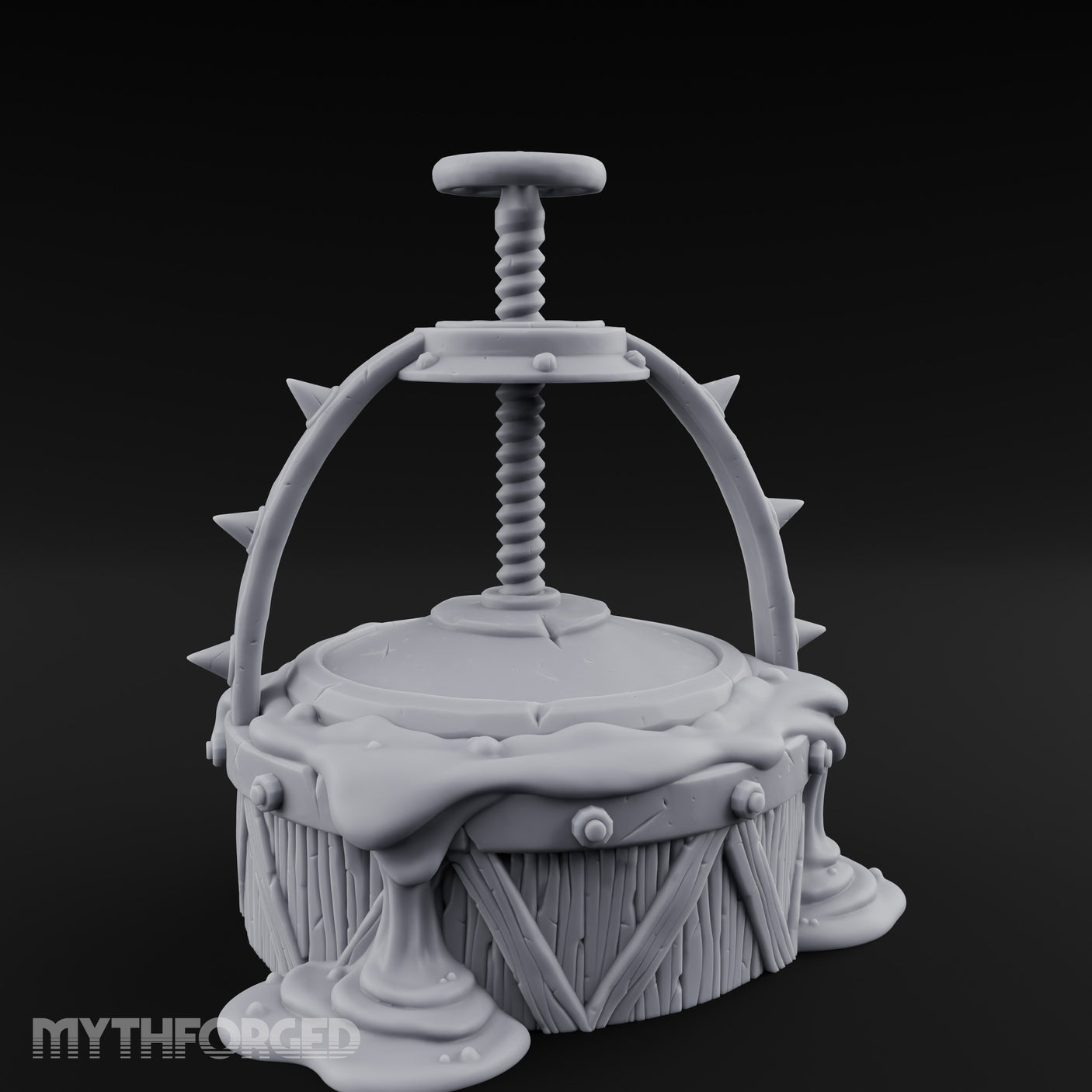 Screw-Press Slime-Dripping Body Smasher Press Miniature for Dungeons and Dragons, Pathfinder or other TTRPGs