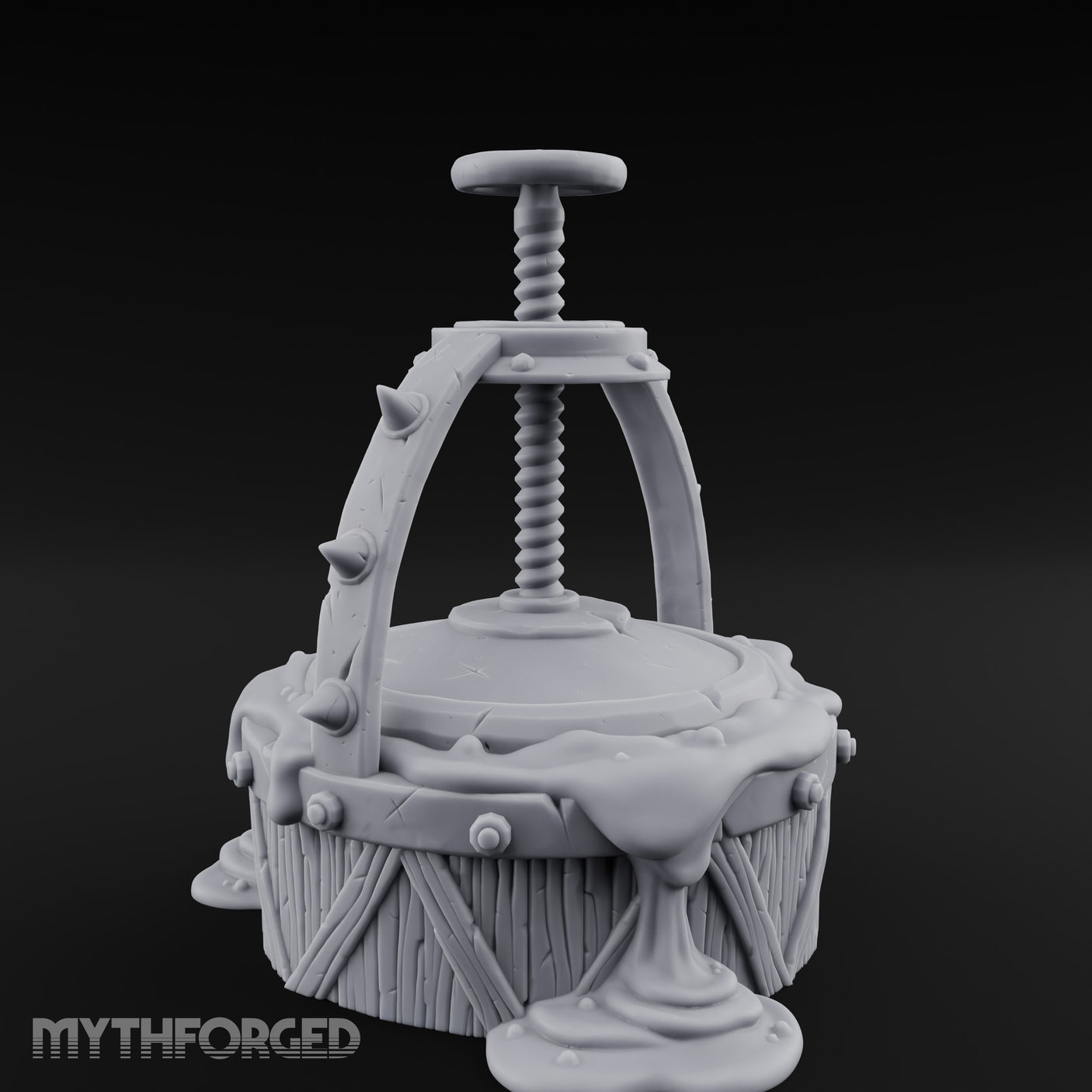 Screw-Press Slime-Dripping Body Smasher Press Miniature for Dungeons and Dragons, Pathfinder or other TTRPGs