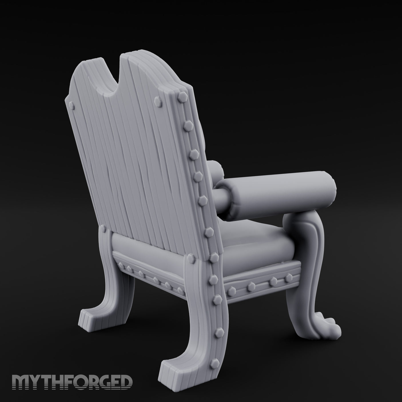 Scroll-Crested Claw-Footed Noble Captain's Throne Chair gallery 4