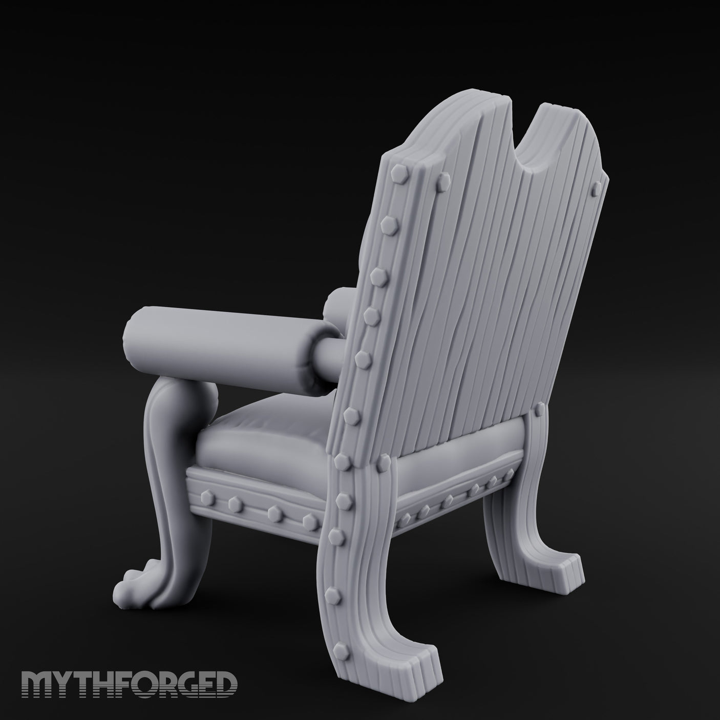 Scroll-Crested Claw-Footed Noble Captain's Throne Chair gallery 6