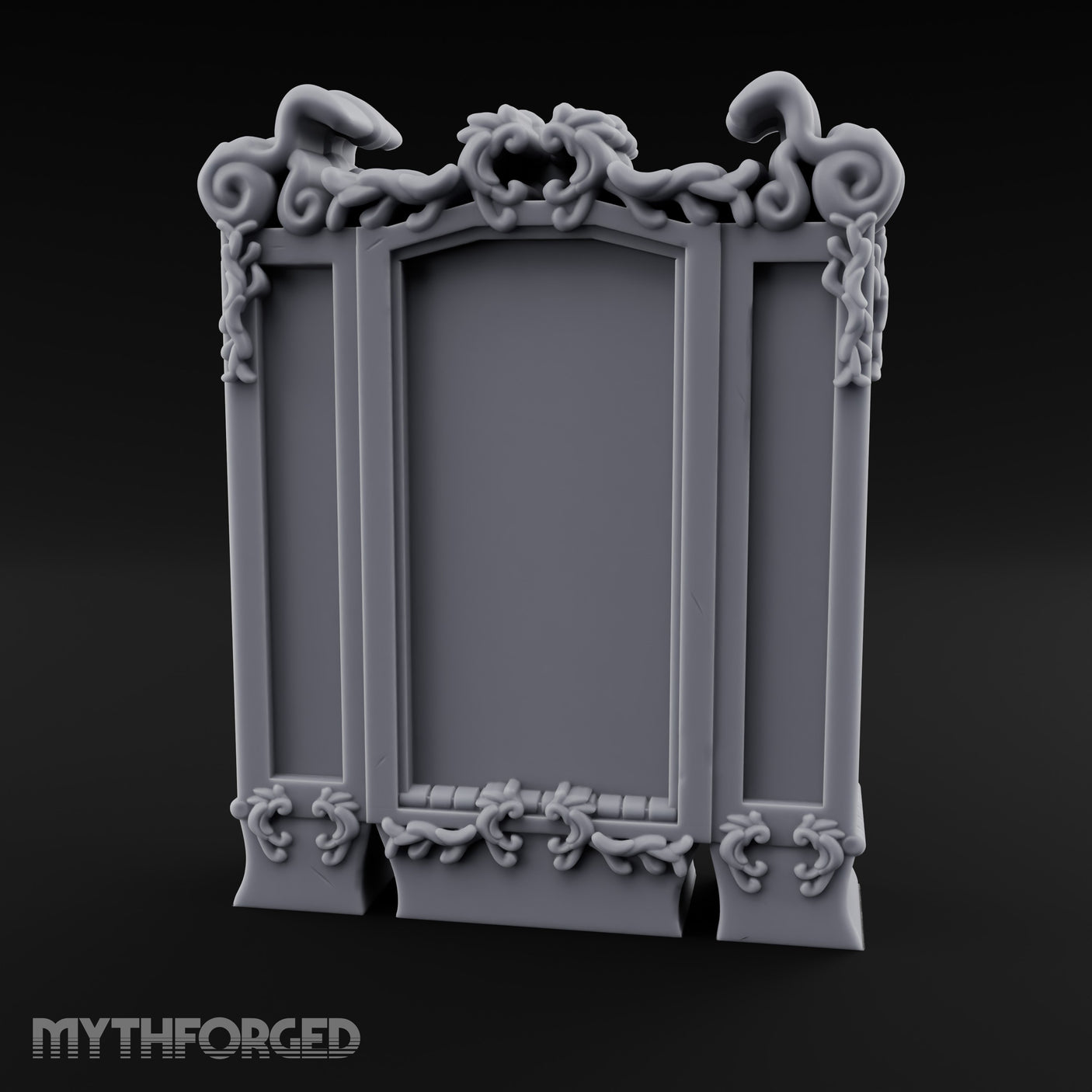 Scroll-Crowned Filigree-Framed Noble Wardrobe Miniature for Dungeons and Dragons, Pathfinder or other TTRPGs