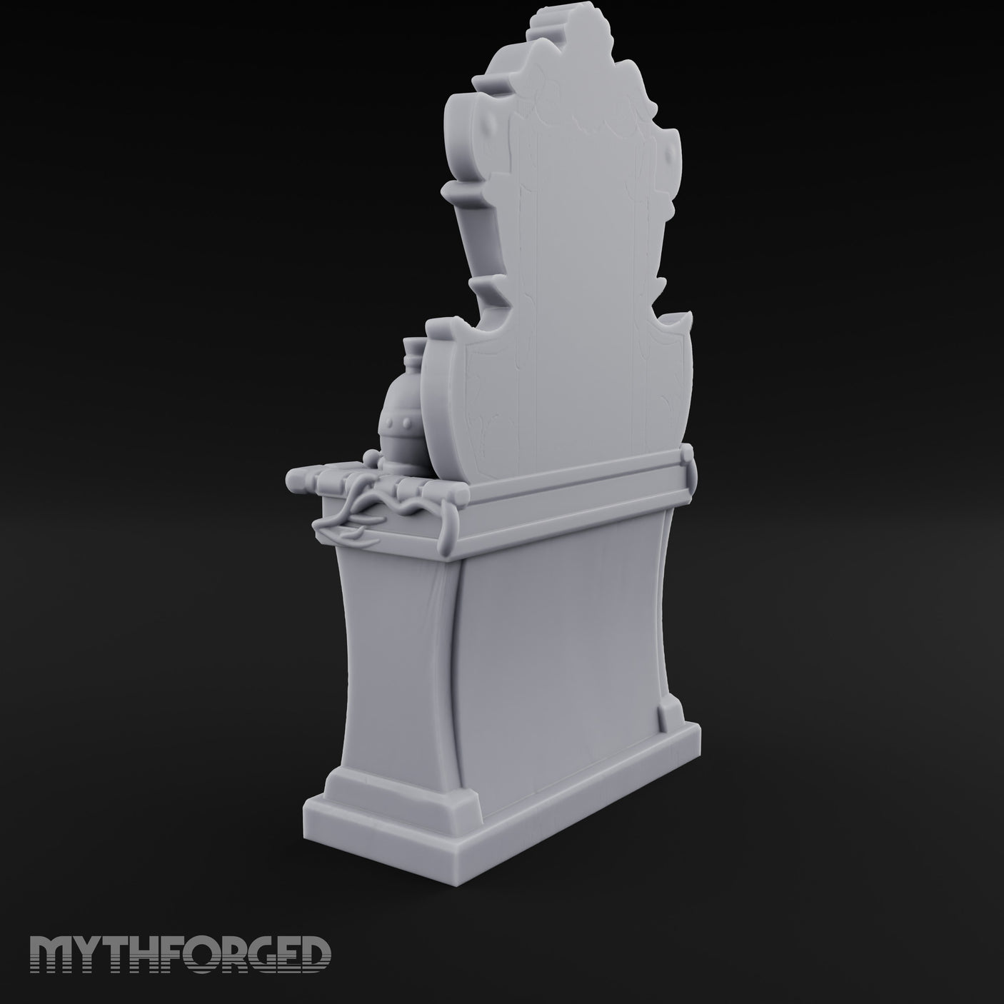 Scroll-Framed Potion-Scattered Noble Vanity Dresser Miniature for Dungeons and Dragons, Pathfinder or other TTRPGs