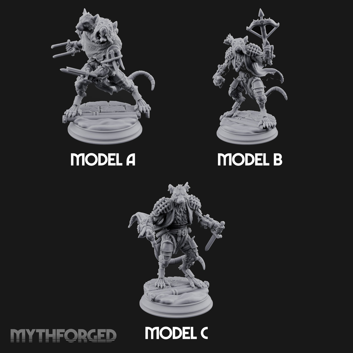 Scurrying Blade Wielding Ratfolk Warriors — Full Set