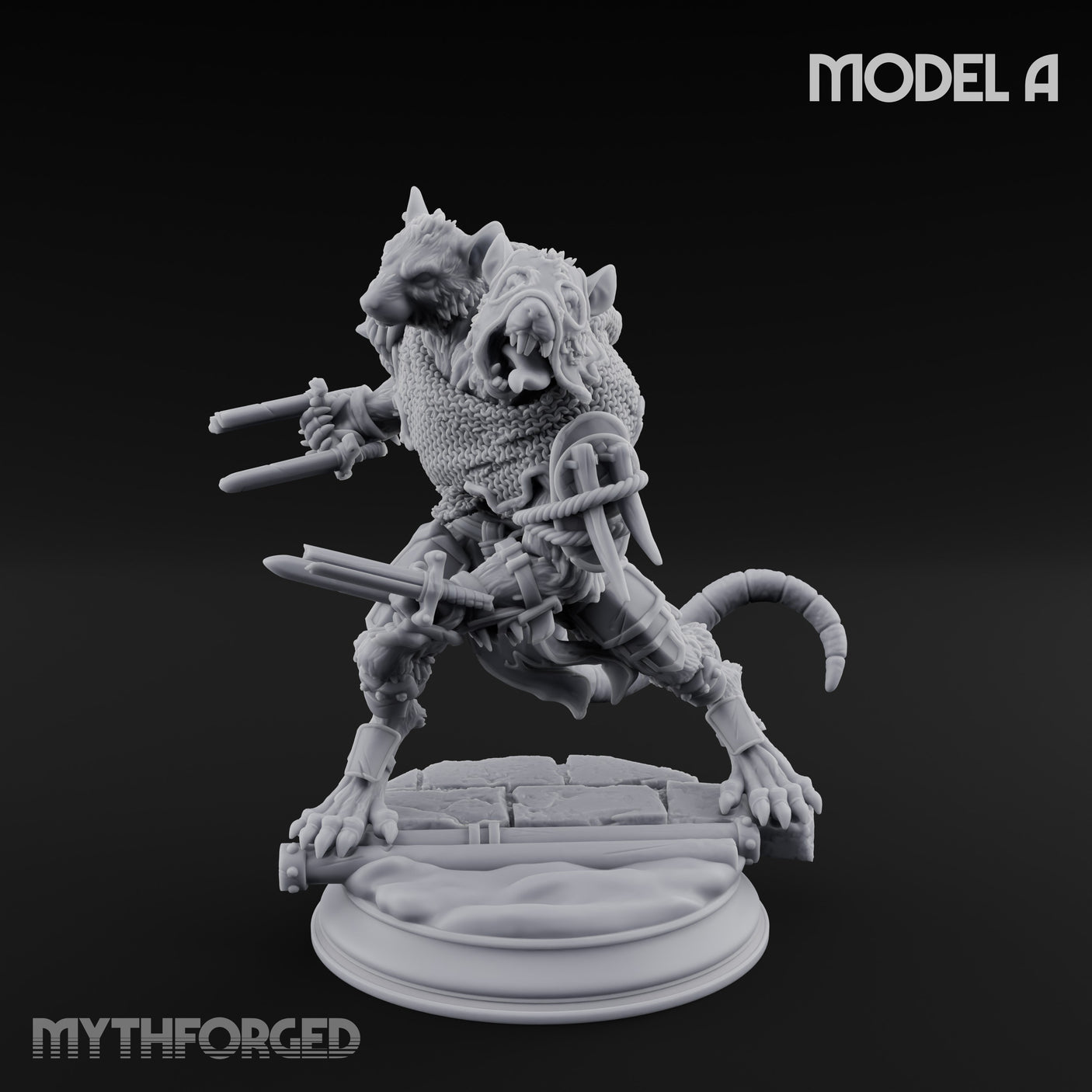 Scurrying Blade Wielding Ratfolk Warriors — A