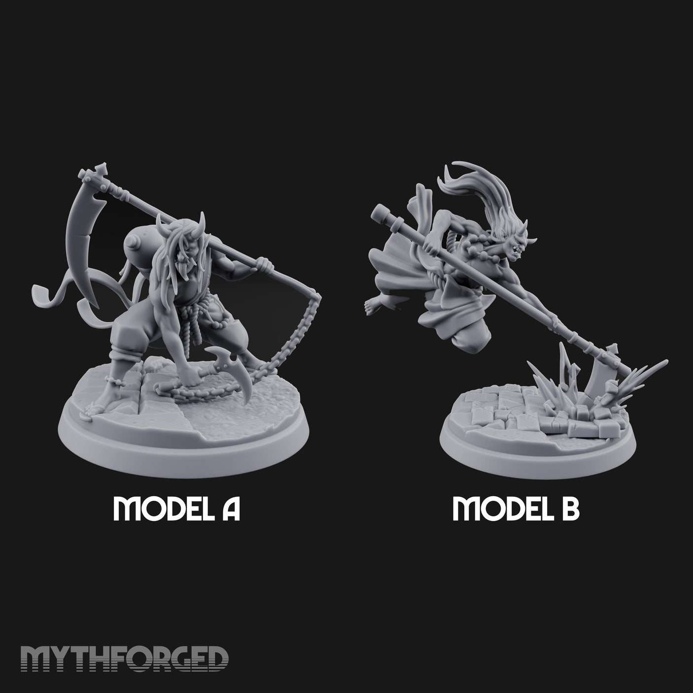 Scythe Sweeping Demon Reapers Miniature for Dungeons and Dragons, Pathfinder or other TTRPGs