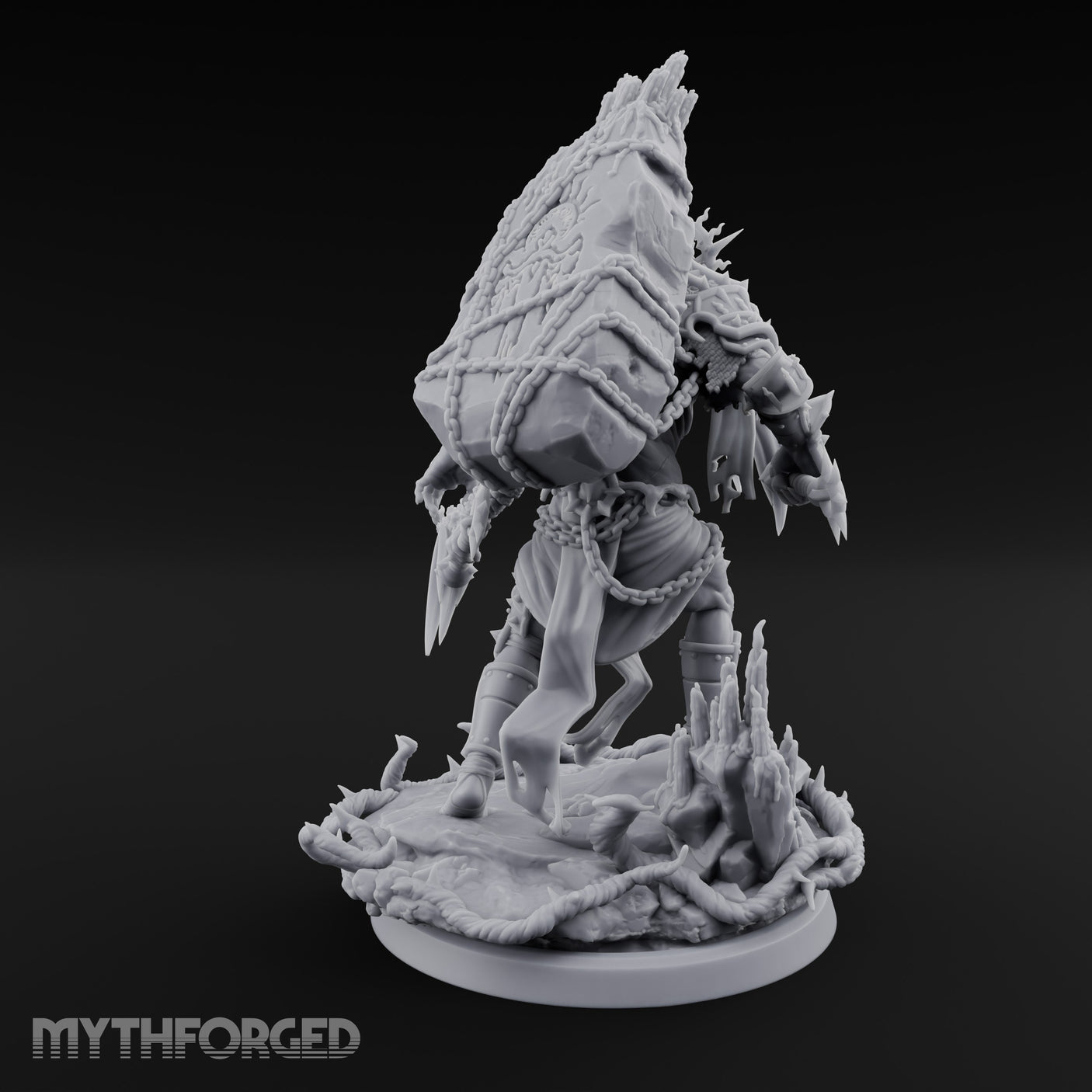 Scythe Swinging Demon Crusader Miniature for Dungeons and Dragons, Pathfinder or other TTRPGs