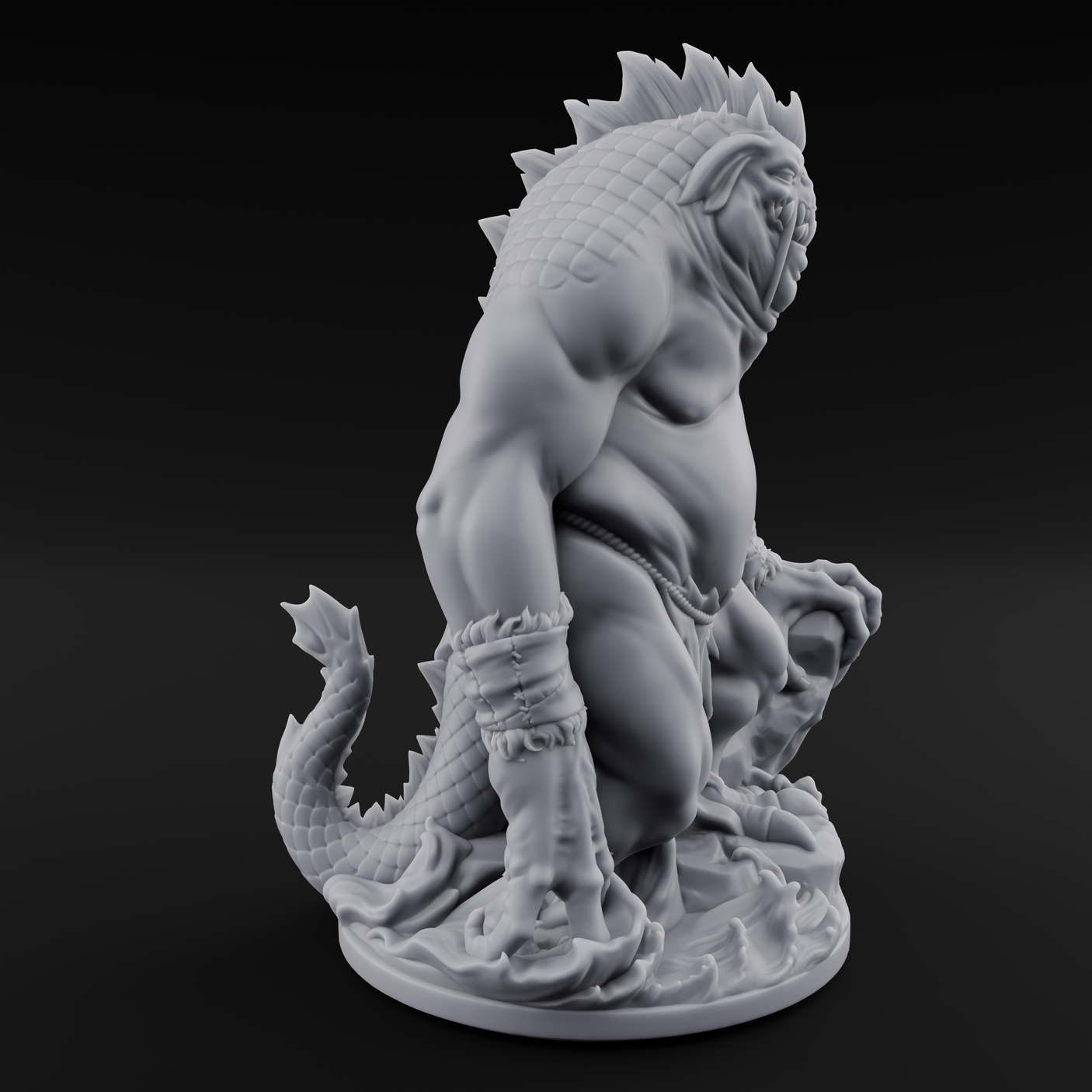 Belly Dragging Sea Troll Miniature for Dungeons and Dragons, Pathfinder or other TTRPGs
