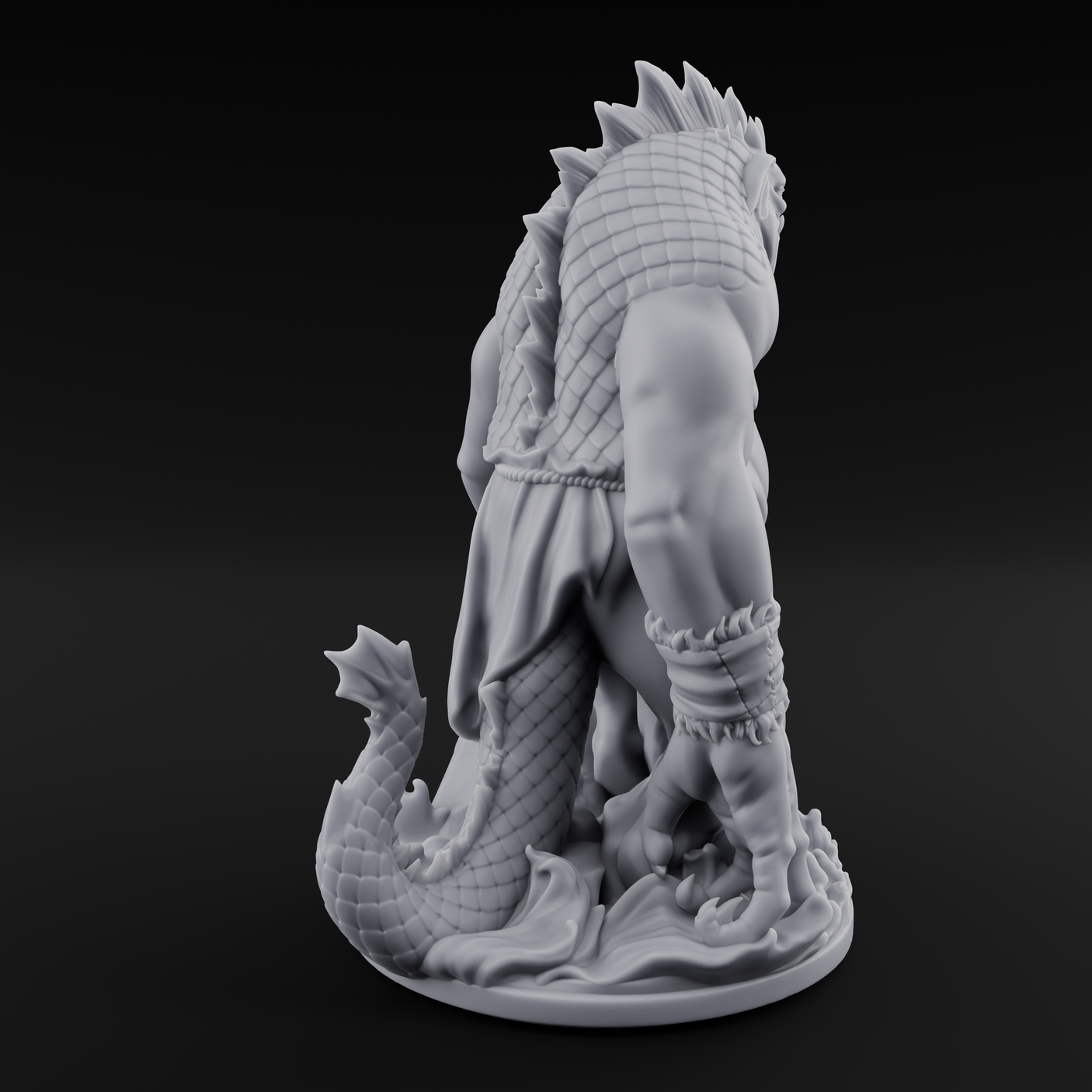 Belly Dragging Sea Troll Miniature for Dungeons and Dragons, Pathfinder or other TTRPGs