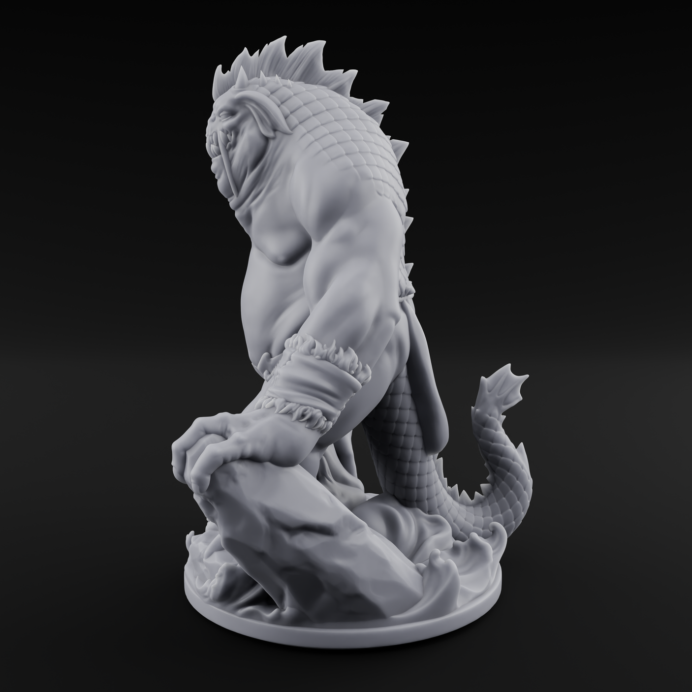 Belly Dragging Sea Troll Miniature for Dungeons and Dragons, Pathfinder or other TTRPGs