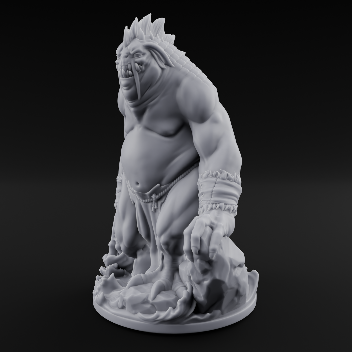 Belly Dragging Sea Troll Miniature for Dungeons and Dragons, Pathfinder or other TTRPGs