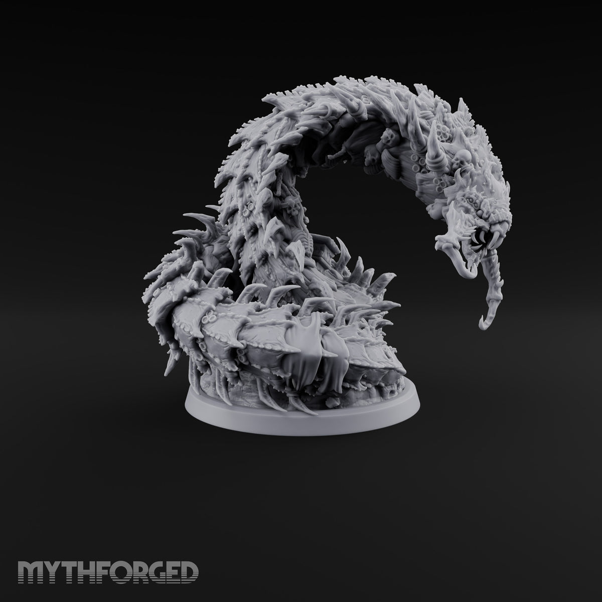 Bursting from Below Purple Worm C Miniature for Dungeons and Dragons, Pathfinder or other TTRPGs