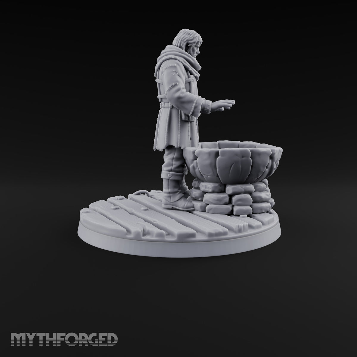 Holding the Line Human Guard H Miniature for Dungeons and Dragons, Pathfinder or other TTRPGs