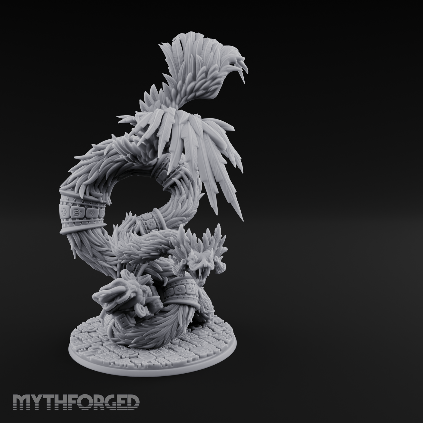 Coiled And Striking Couatl Miniature for Dungeons and Dragons, Pathfinder or other TTRPGs
