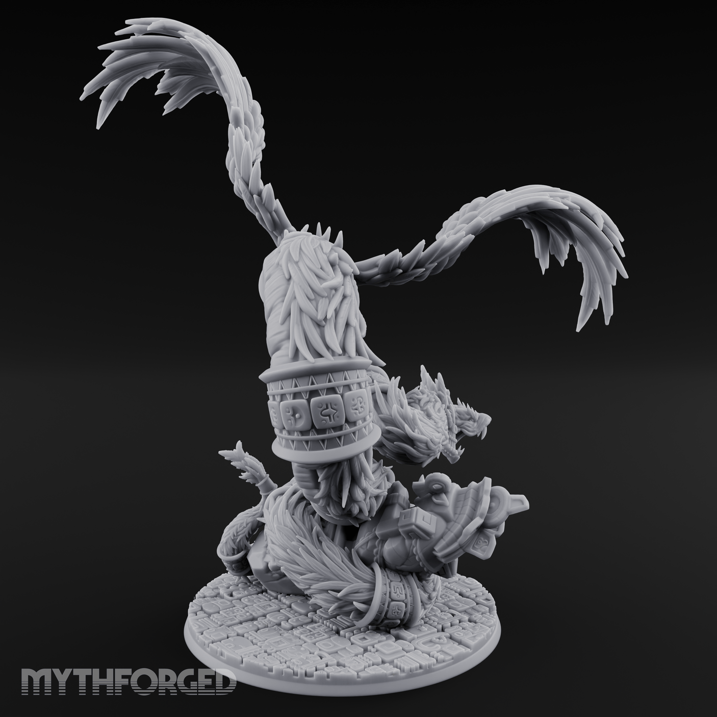 Coiled And Striking Couatl Miniature for Dungeons and Dragons, Pathfinder or other TTRPGs